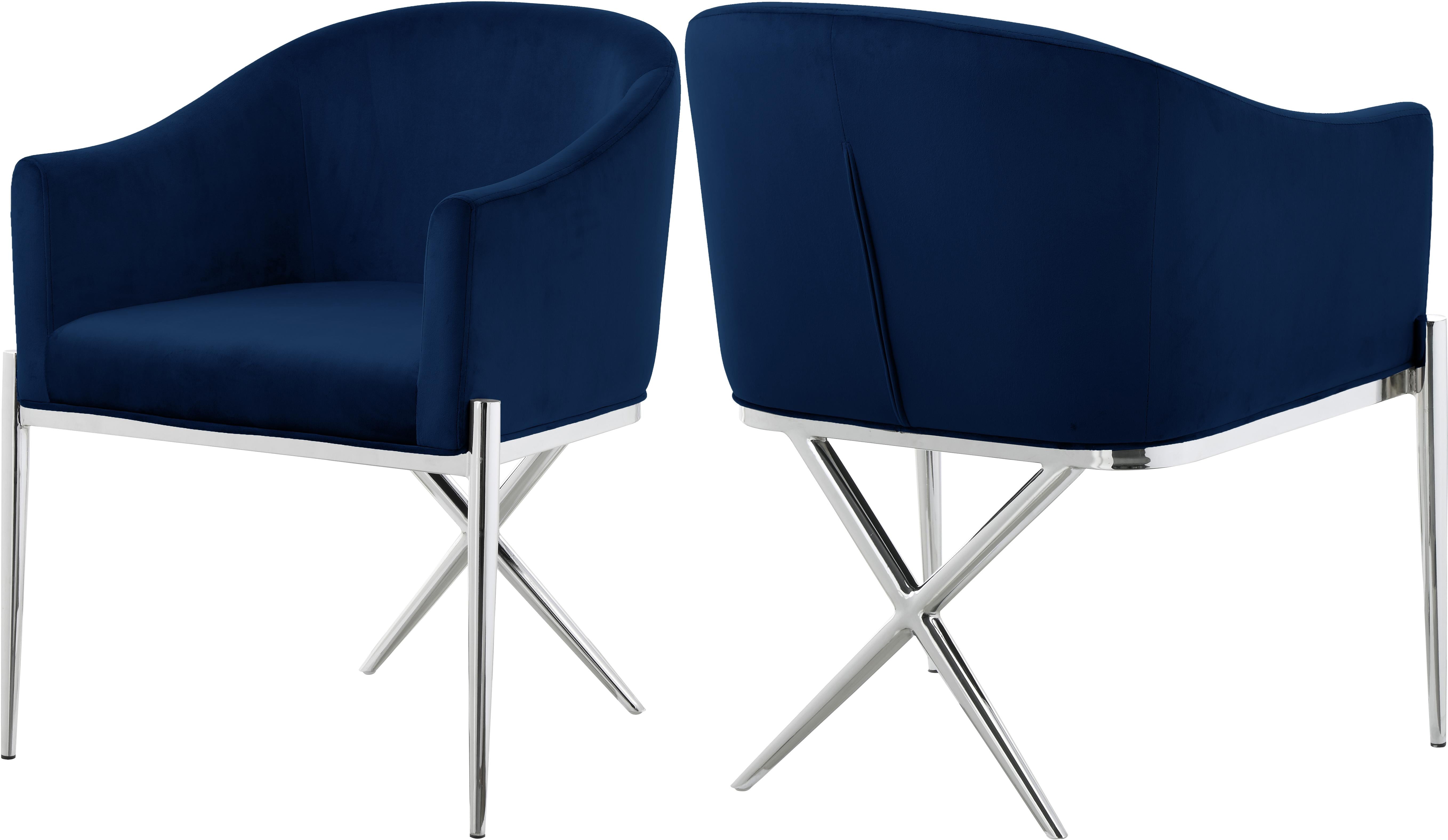 Xavier Navy Velvet Dining Chair - Luxury Home Furniture (MI)
