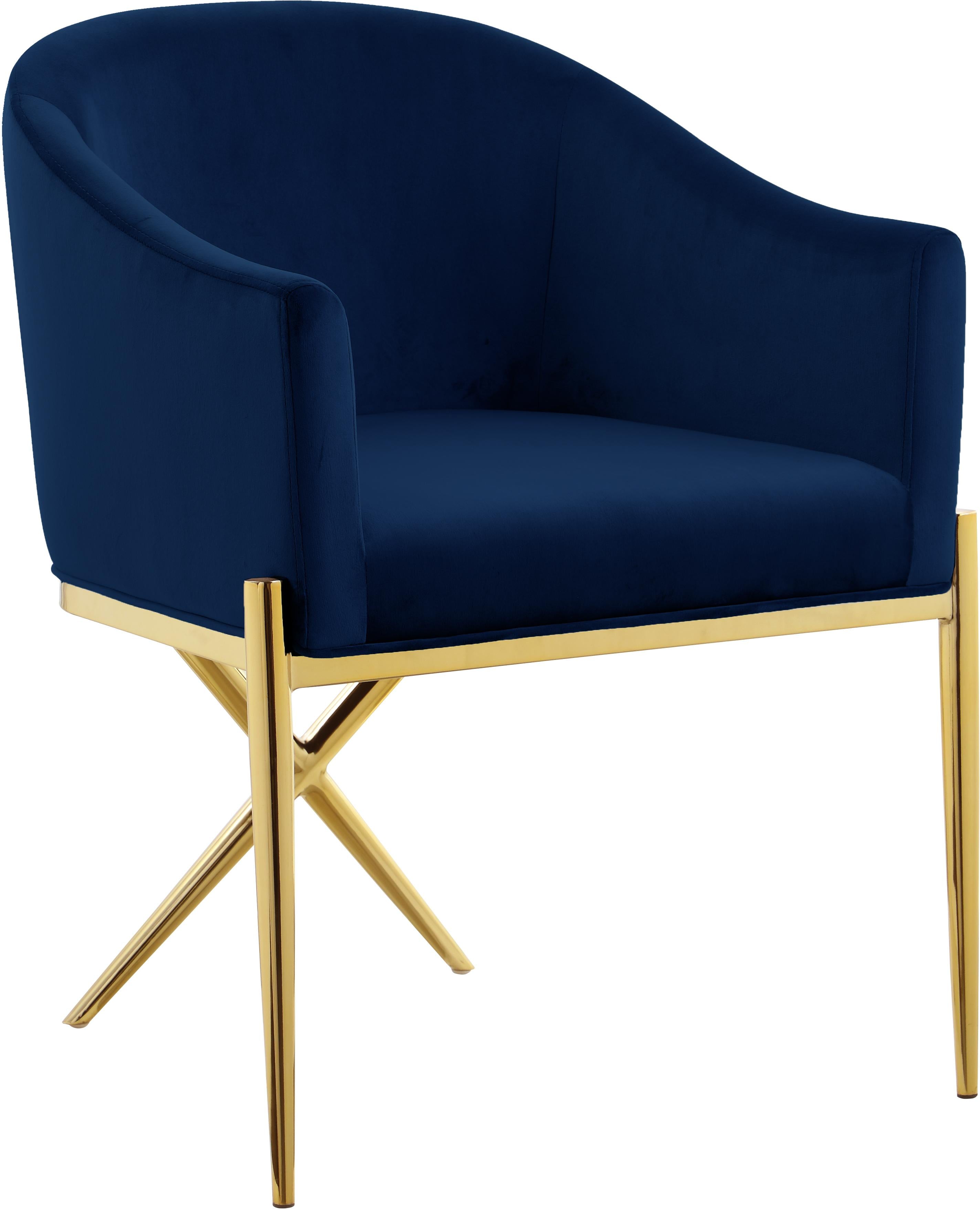 Xavier Navy Velvet Dining Chair - Luxury Home Furniture (MI)