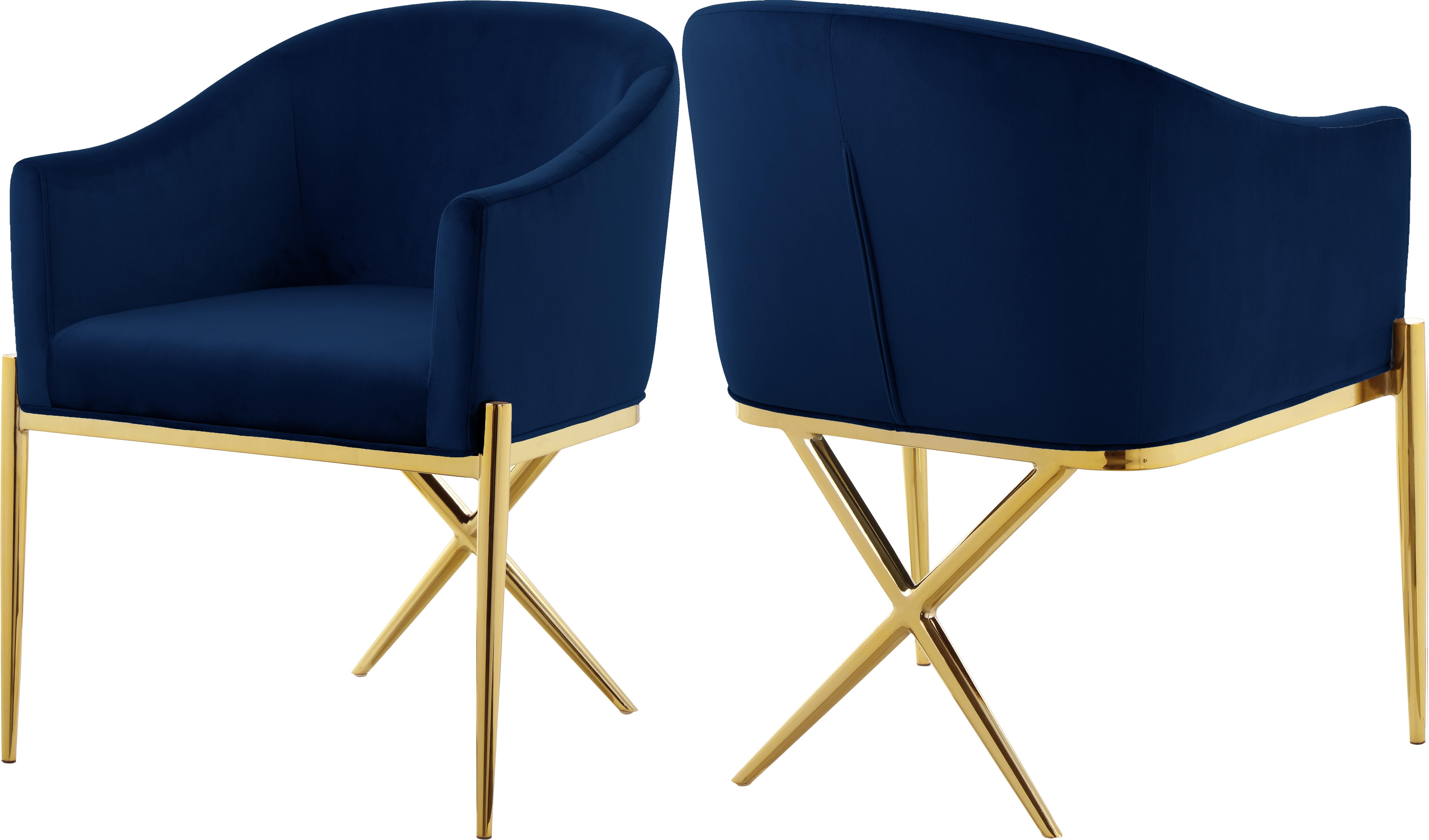 Xavier Navy Velvet Dining Chair - Luxury Home Furniture (MI)