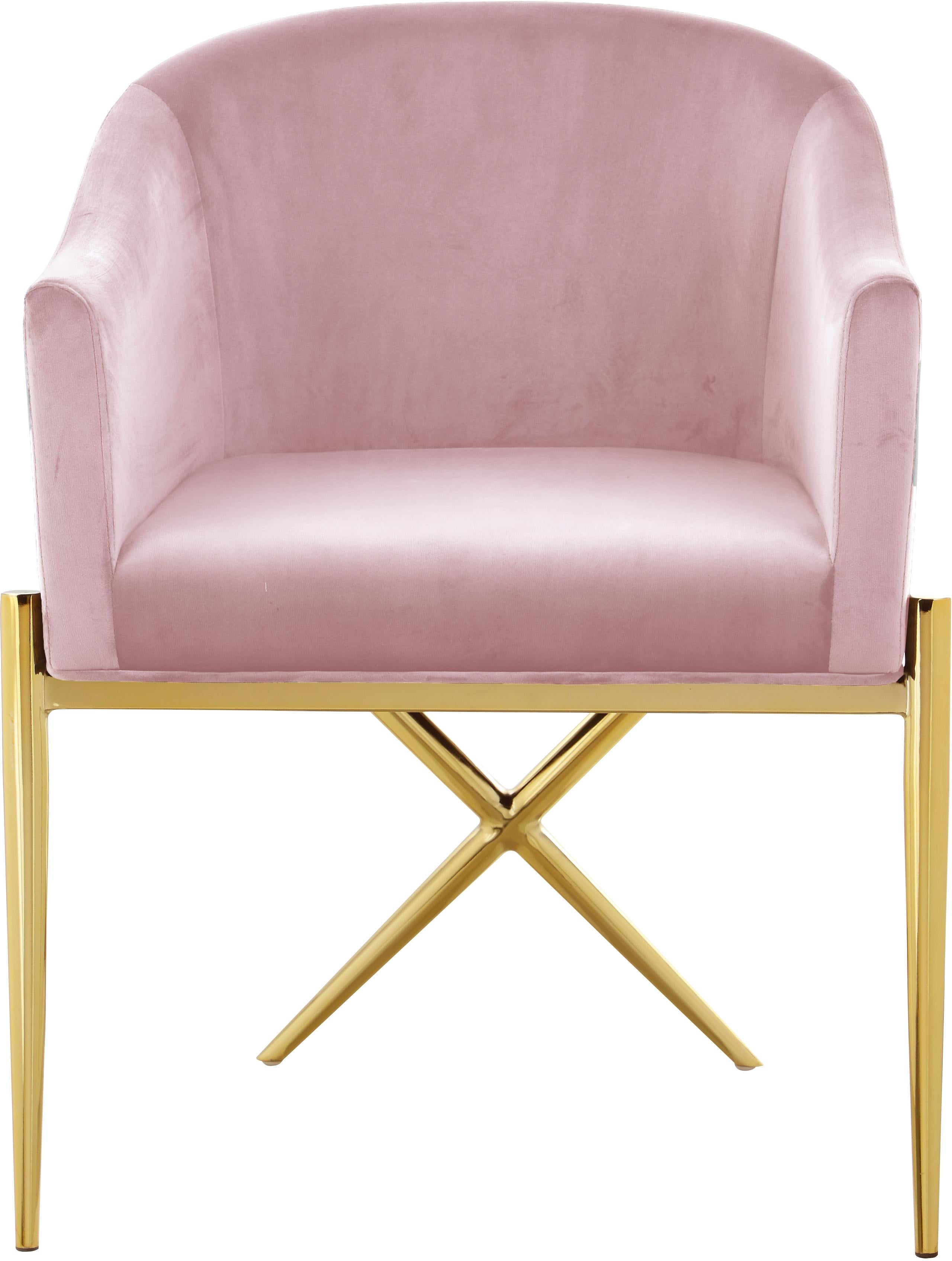 Xavier Pink Velvet Dining Chair - Luxury Home Furniture (MI)