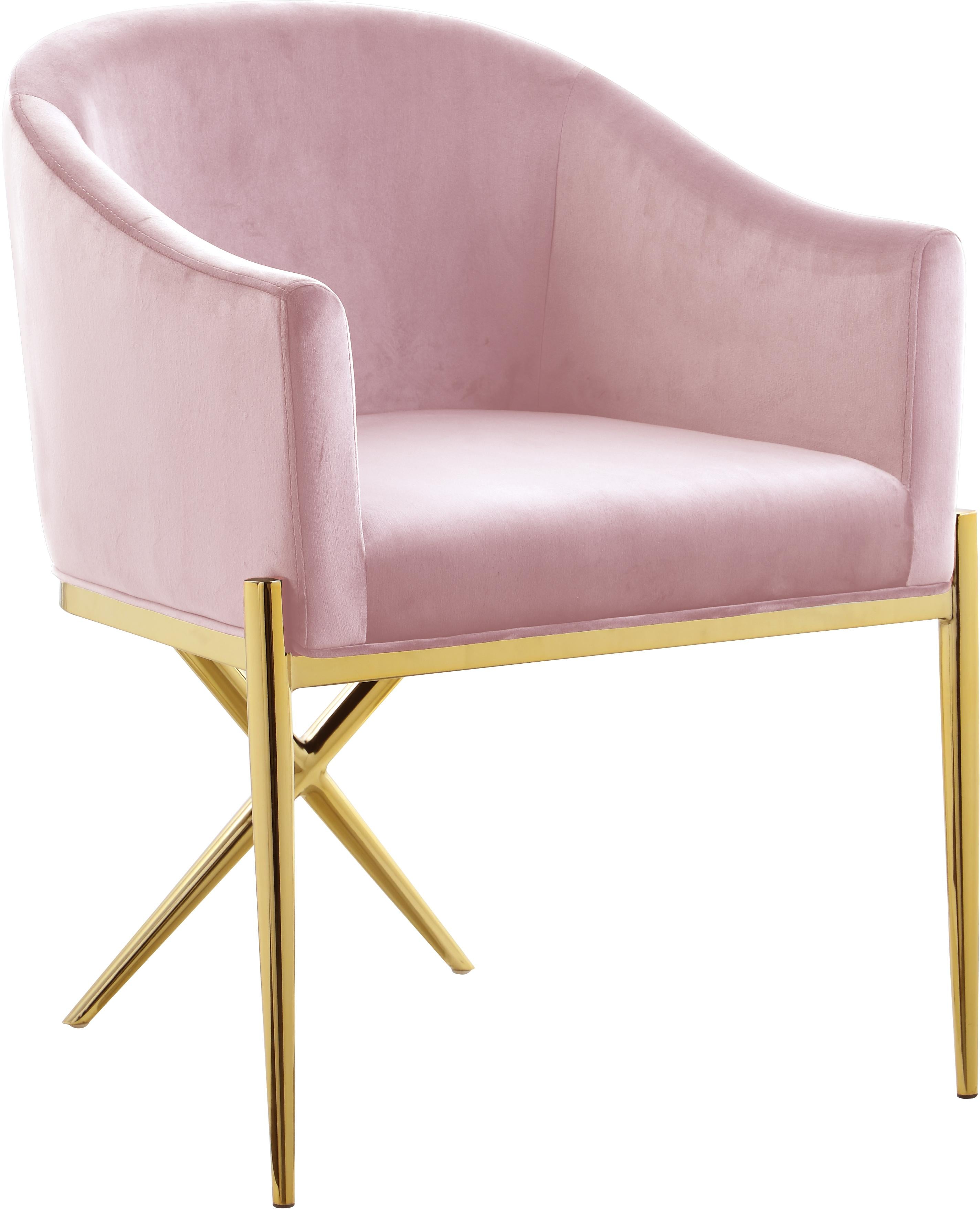 Xavier Pink Velvet Dining Chair - Luxury Home Furniture (MI)