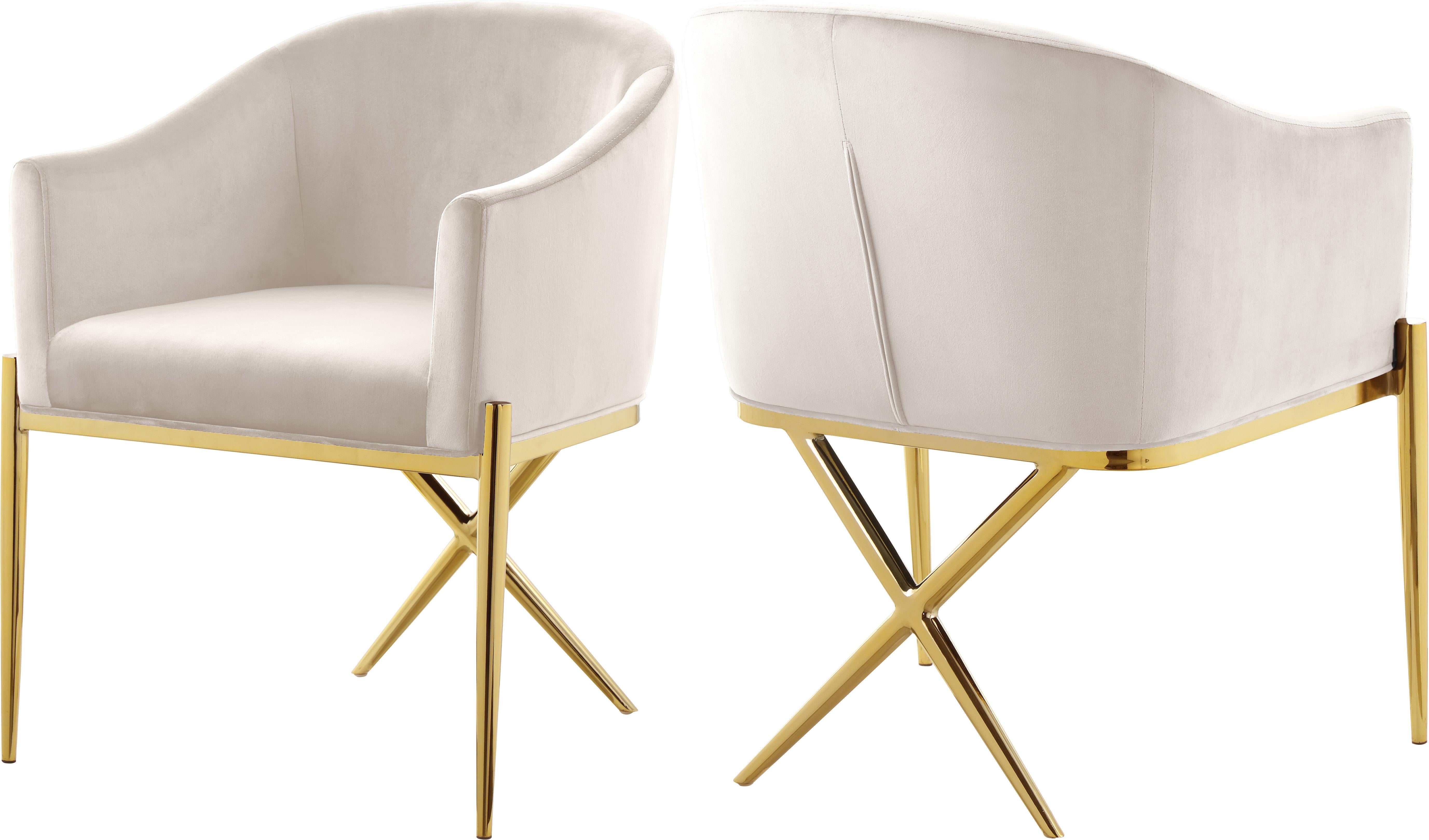 Xavier Cream Velvet Dining Chair - Luxury Home Furniture (MI)