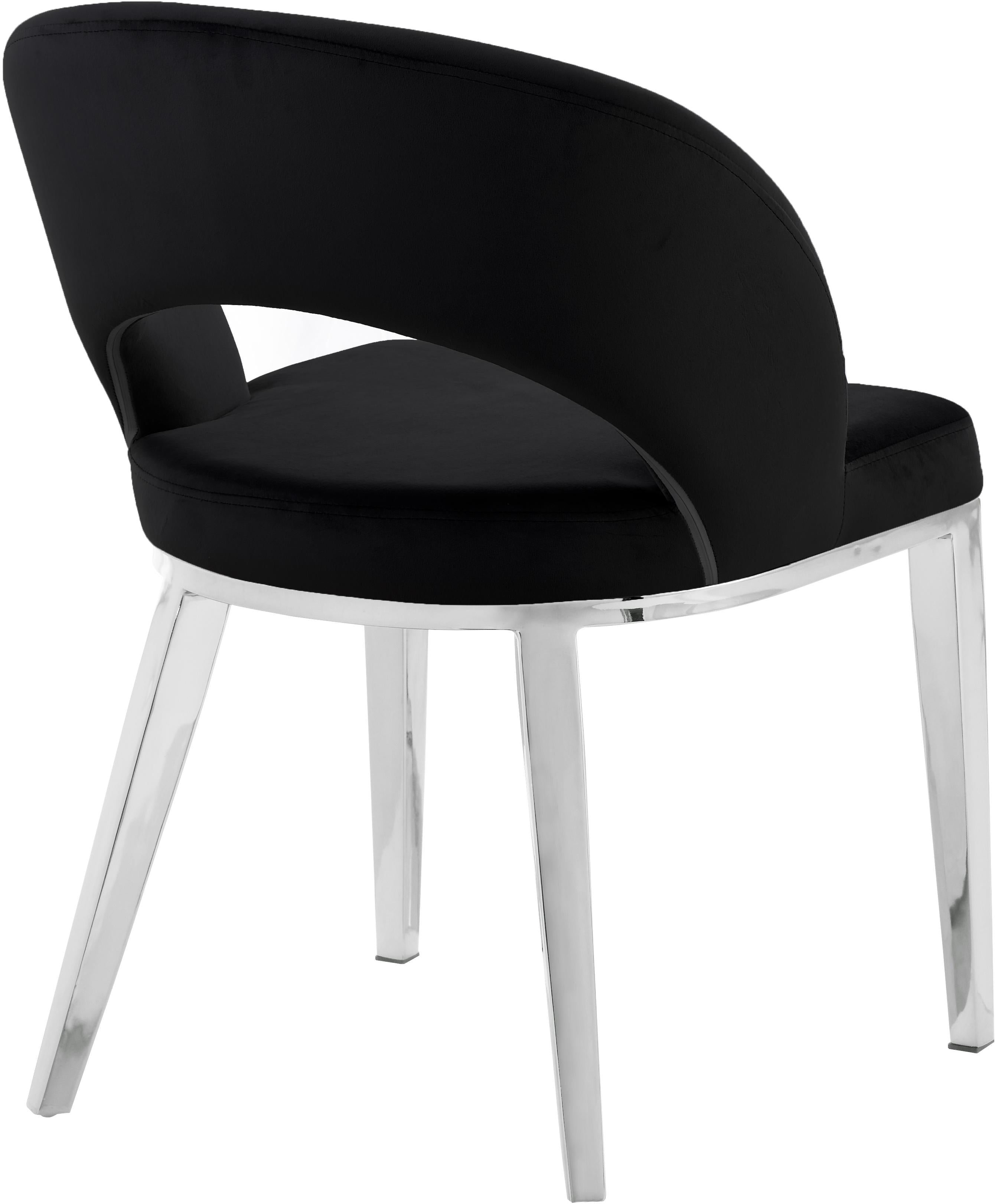 Roberto Black Velvet Dining Chair - Luxury Home Furniture (MI)