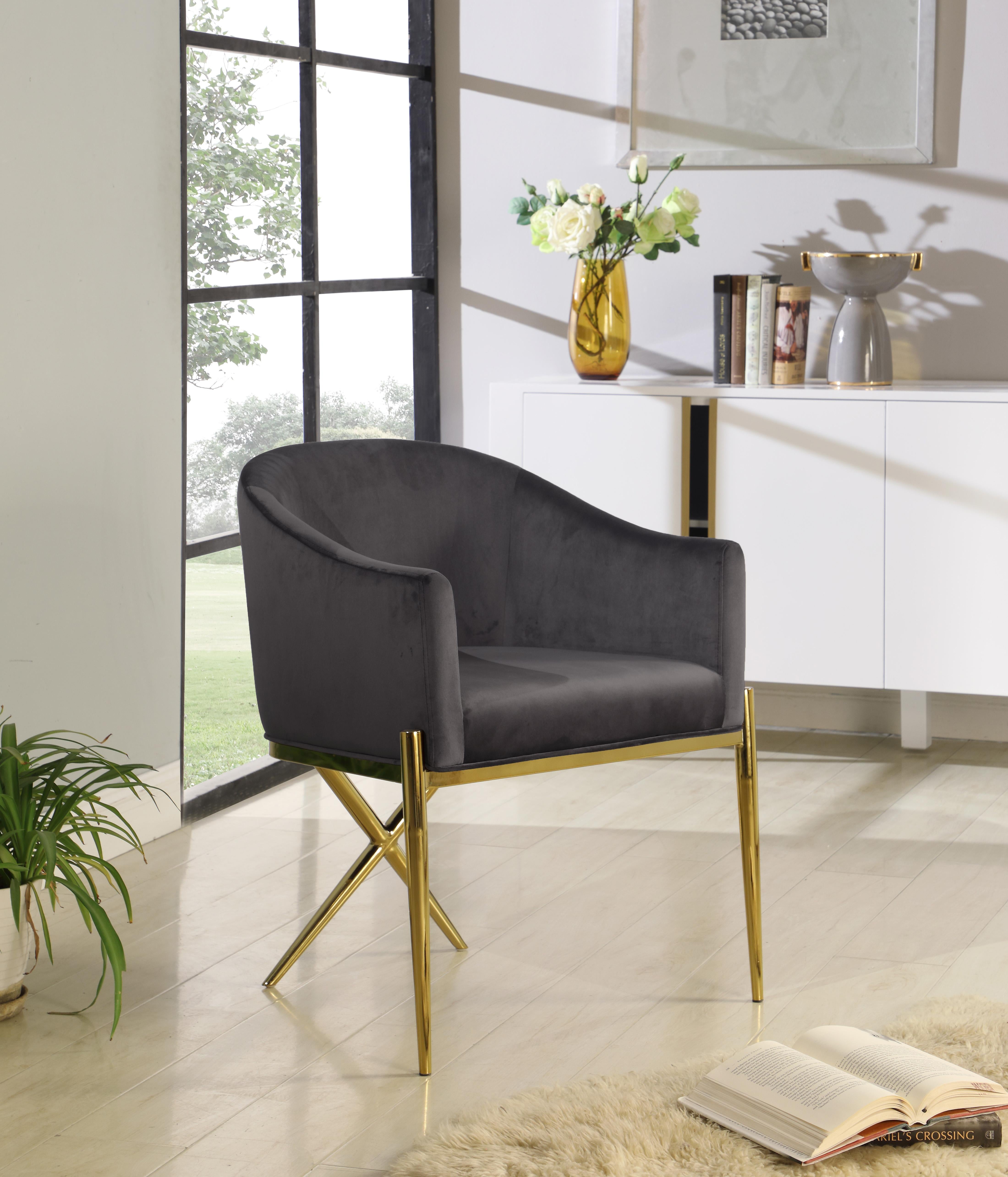 Xavier Grey Velvet Dining Chair - Luxury Home Furniture (MI)