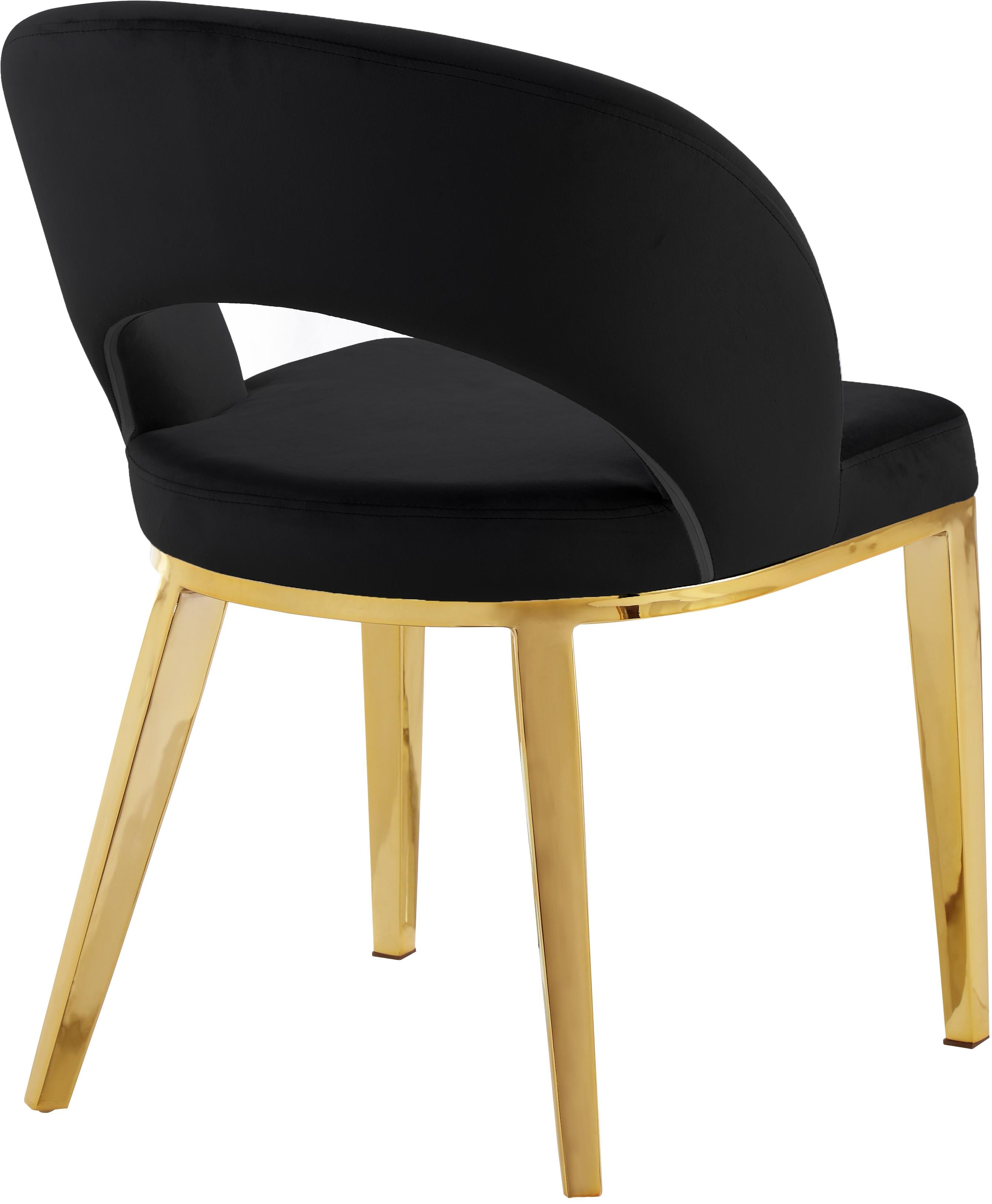 Roberto Black Velvet Dining Chair - Luxury Home Furniture (MI)
