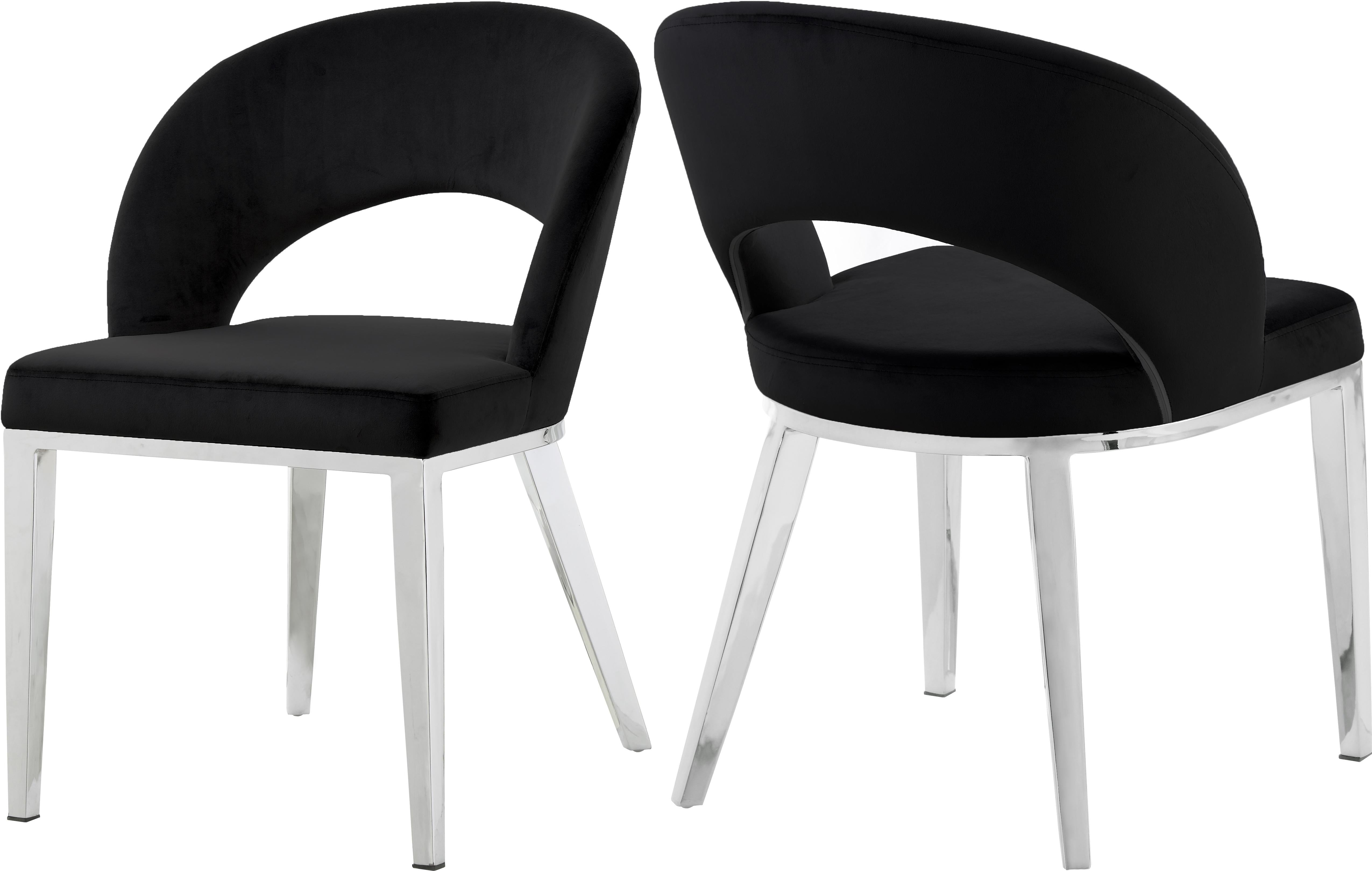 Roberto Black Velvet Dining Chair - Luxury Home Furniture (MI)
