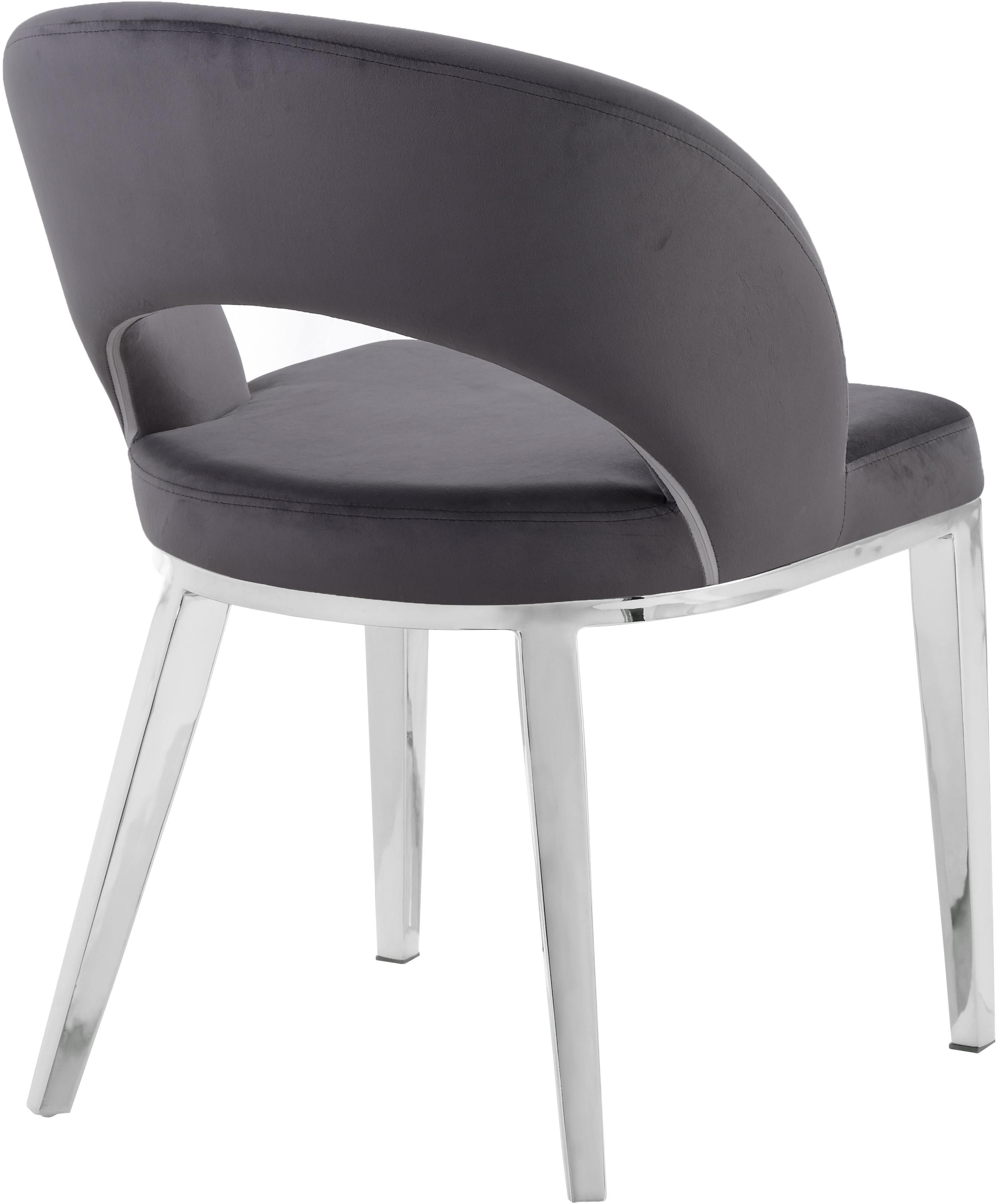 Roberto Grey Velvet Dining Chair - Luxury Home Furniture (MI)
