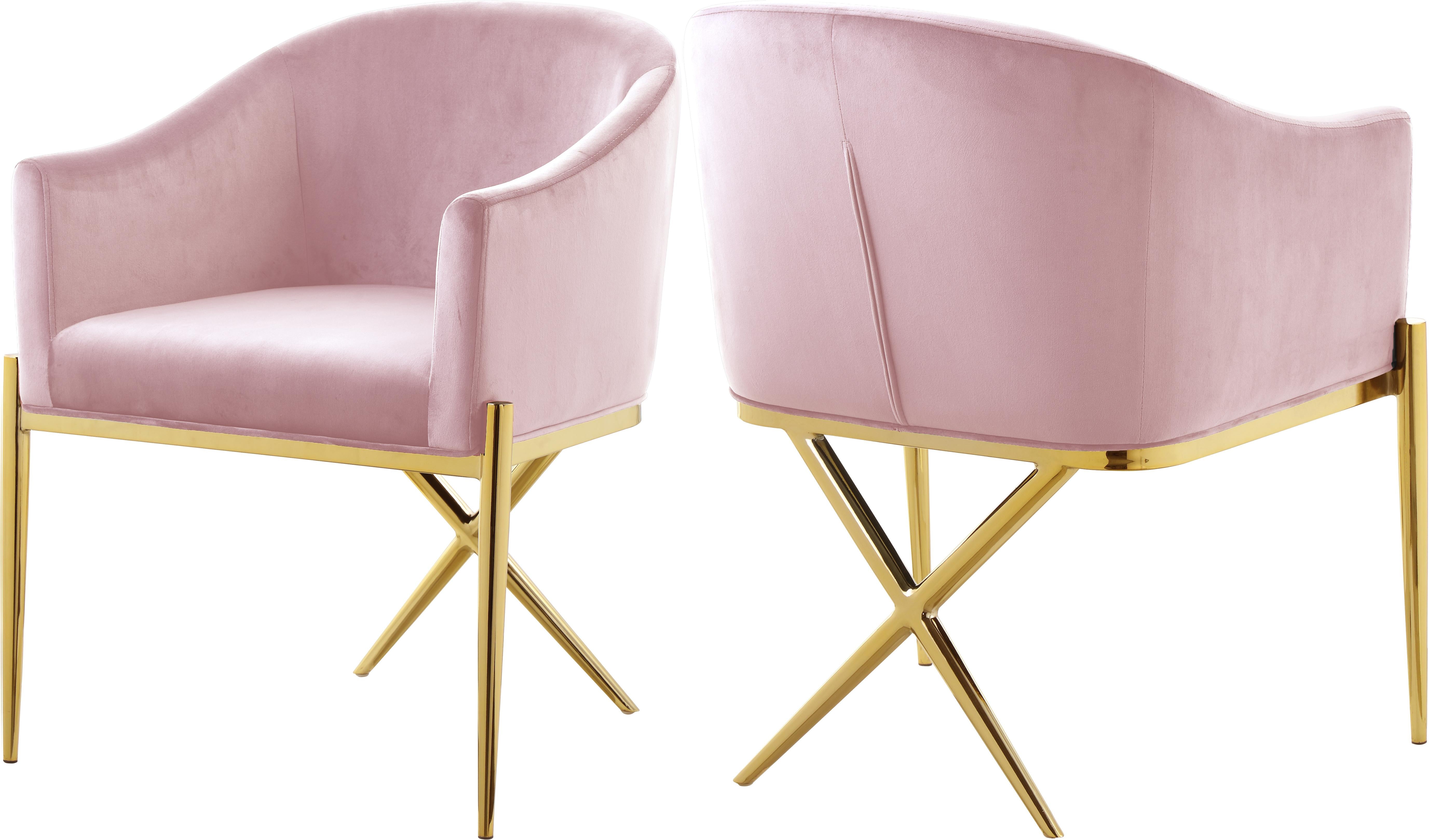 Xavier Pink Velvet Dining Chair - Luxury Home Furniture (MI)