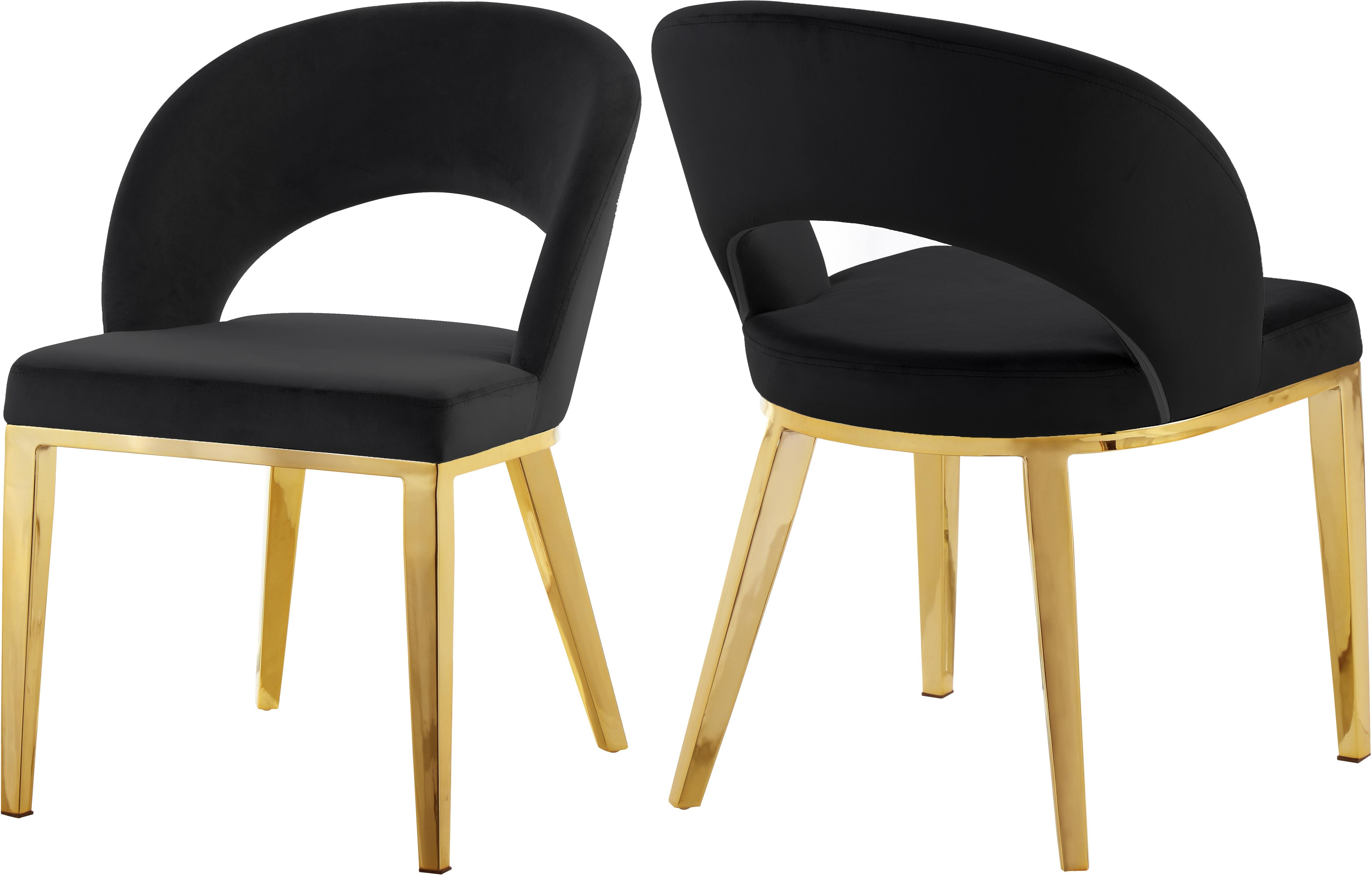 Roberto Black Velvet Dining Chair - Luxury Home Furniture (MI)