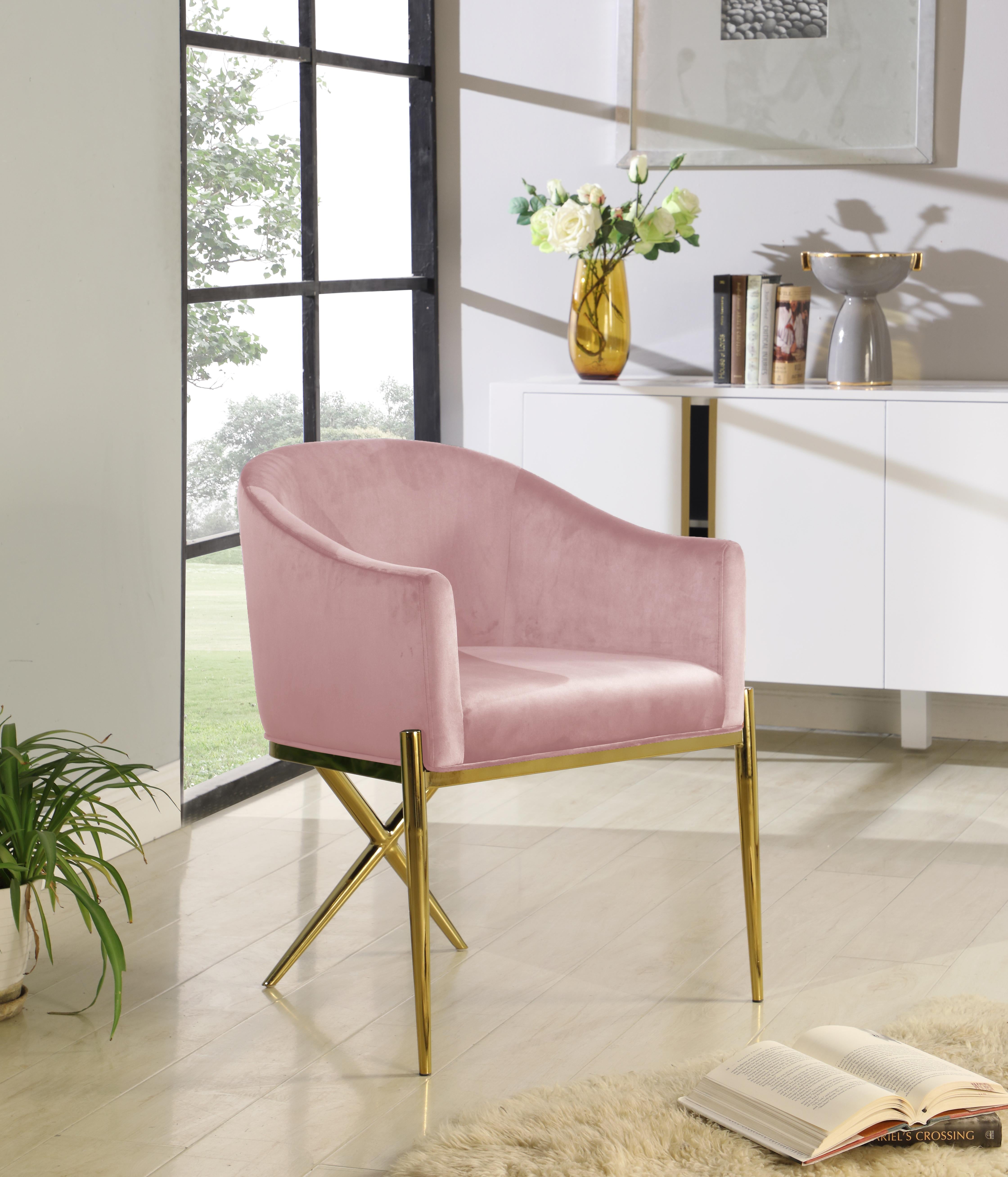 Xavier Pink Velvet Dining Chair - Luxury Home Furniture (MI)