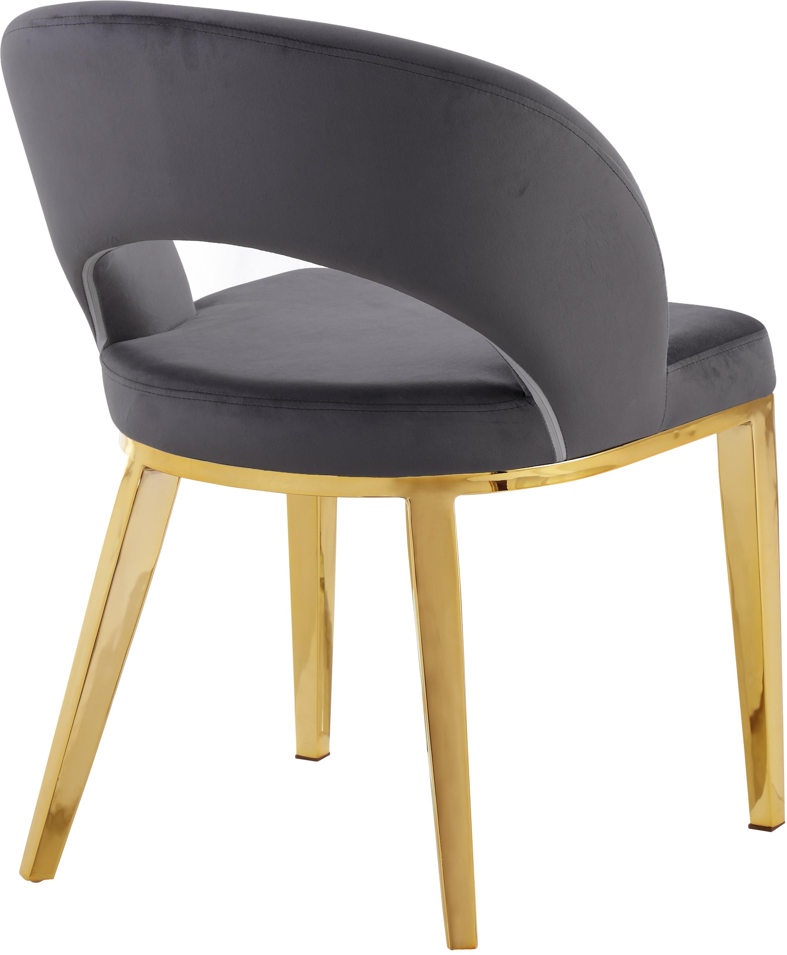 Roberto Grey Velvet Dining Chair - Luxury Home Furniture (MI)