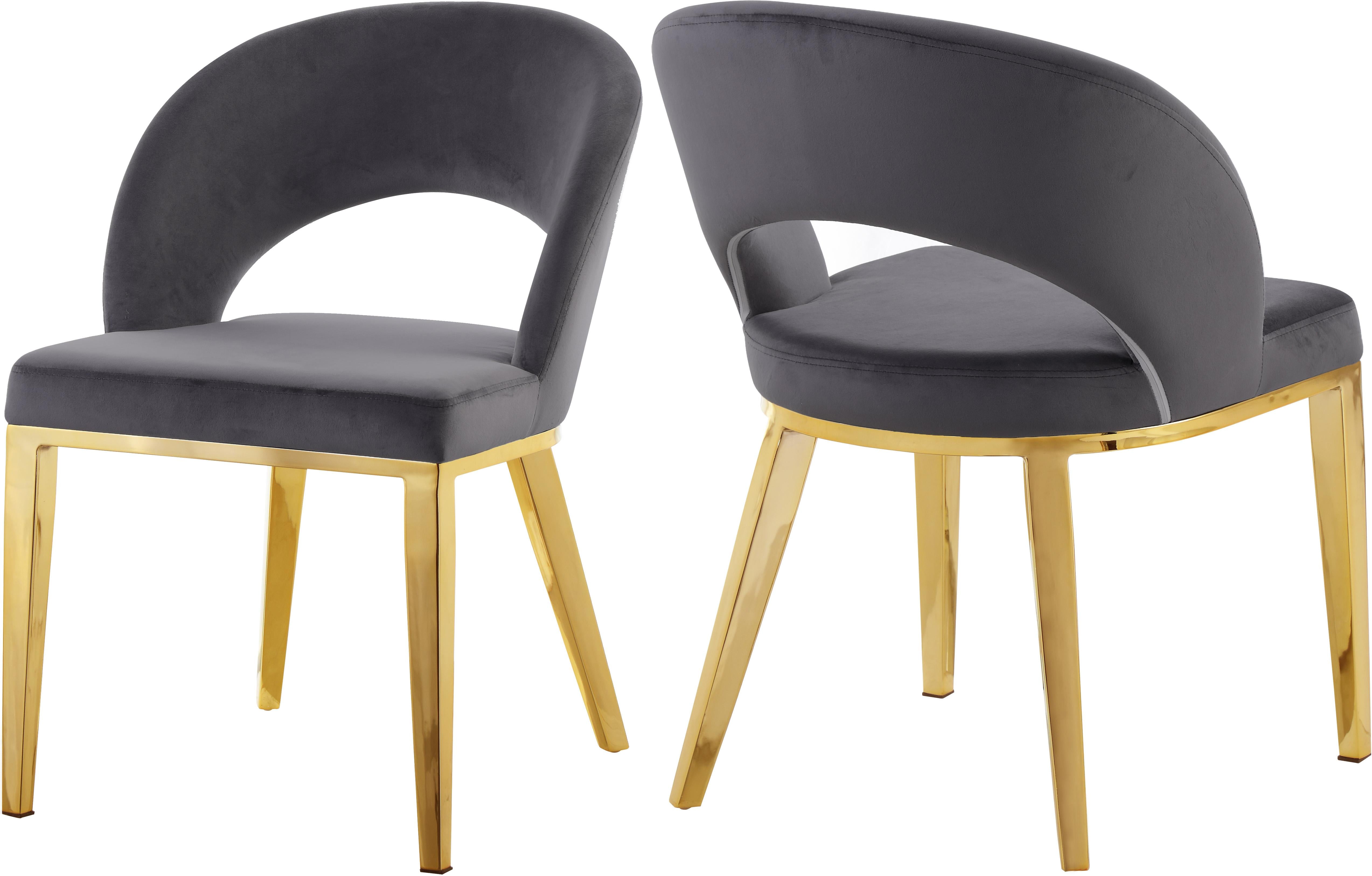 Roberto Grey Velvet Dining Chair - Luxury Home Furniture (MI)