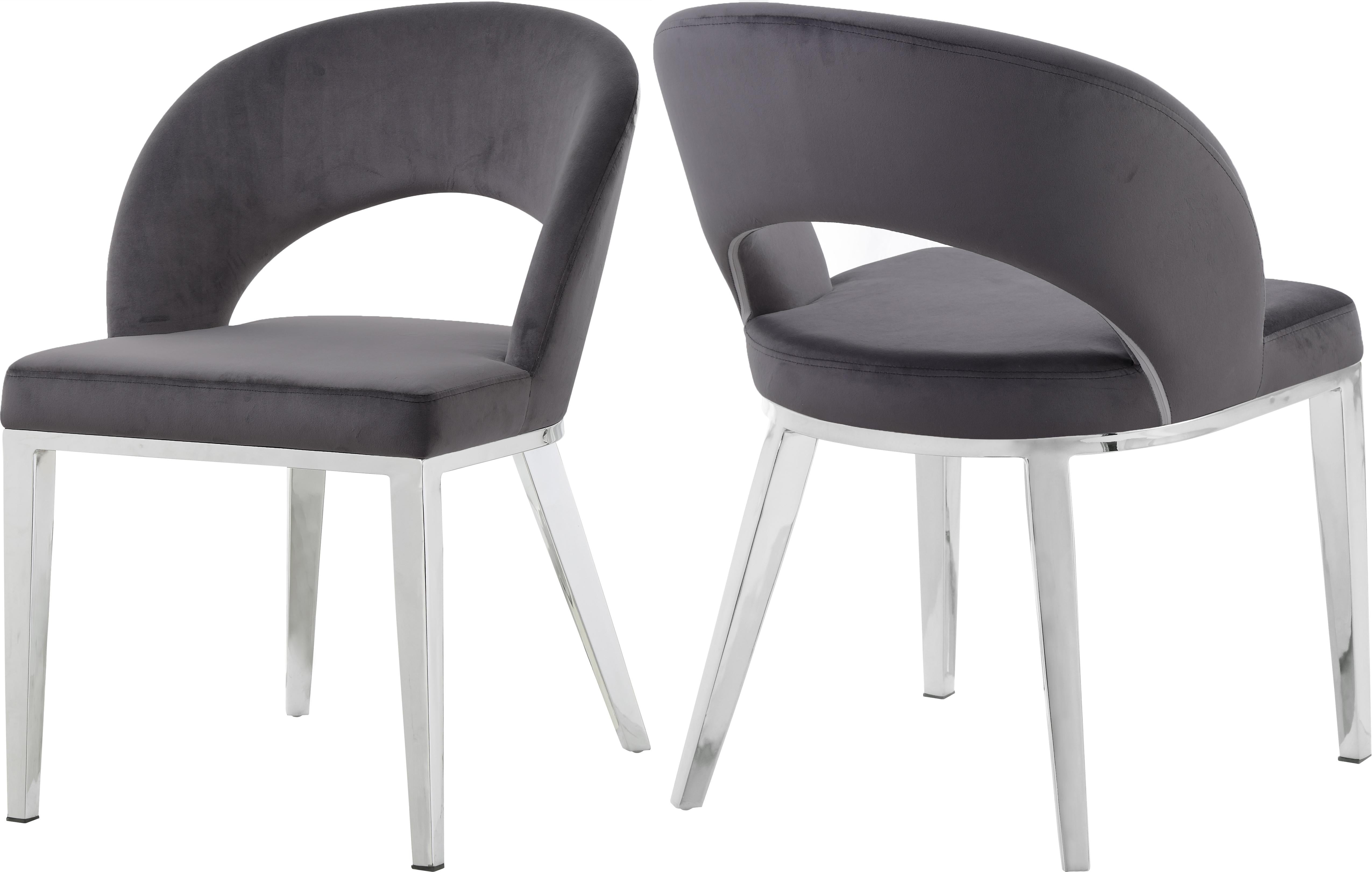 Roberto Grey Velvet Dining Chair - Luxury Home Furniture (MI)