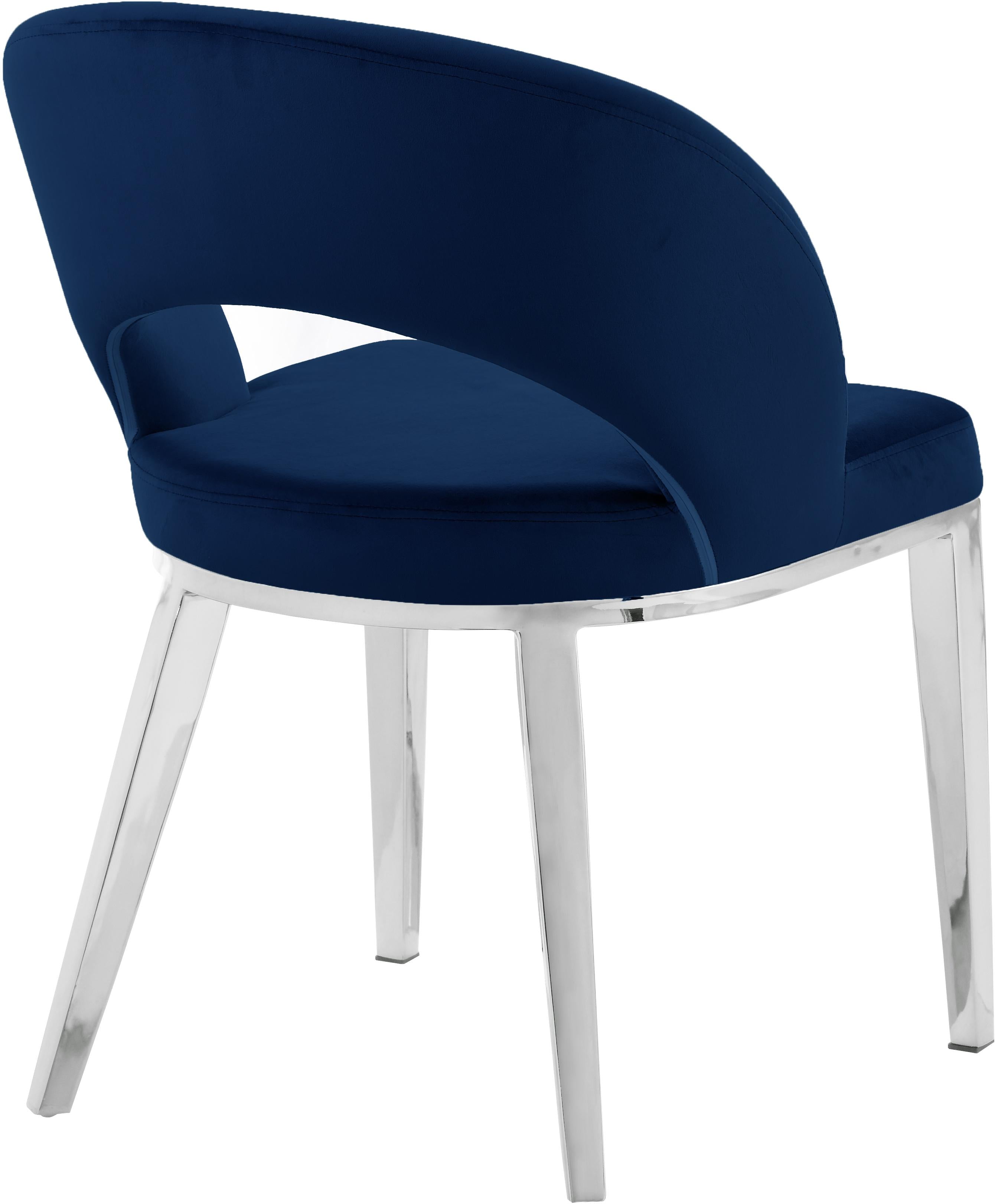 Roberto Navy Velvet Dining Chair - Luxury Home Furniture (MI)
