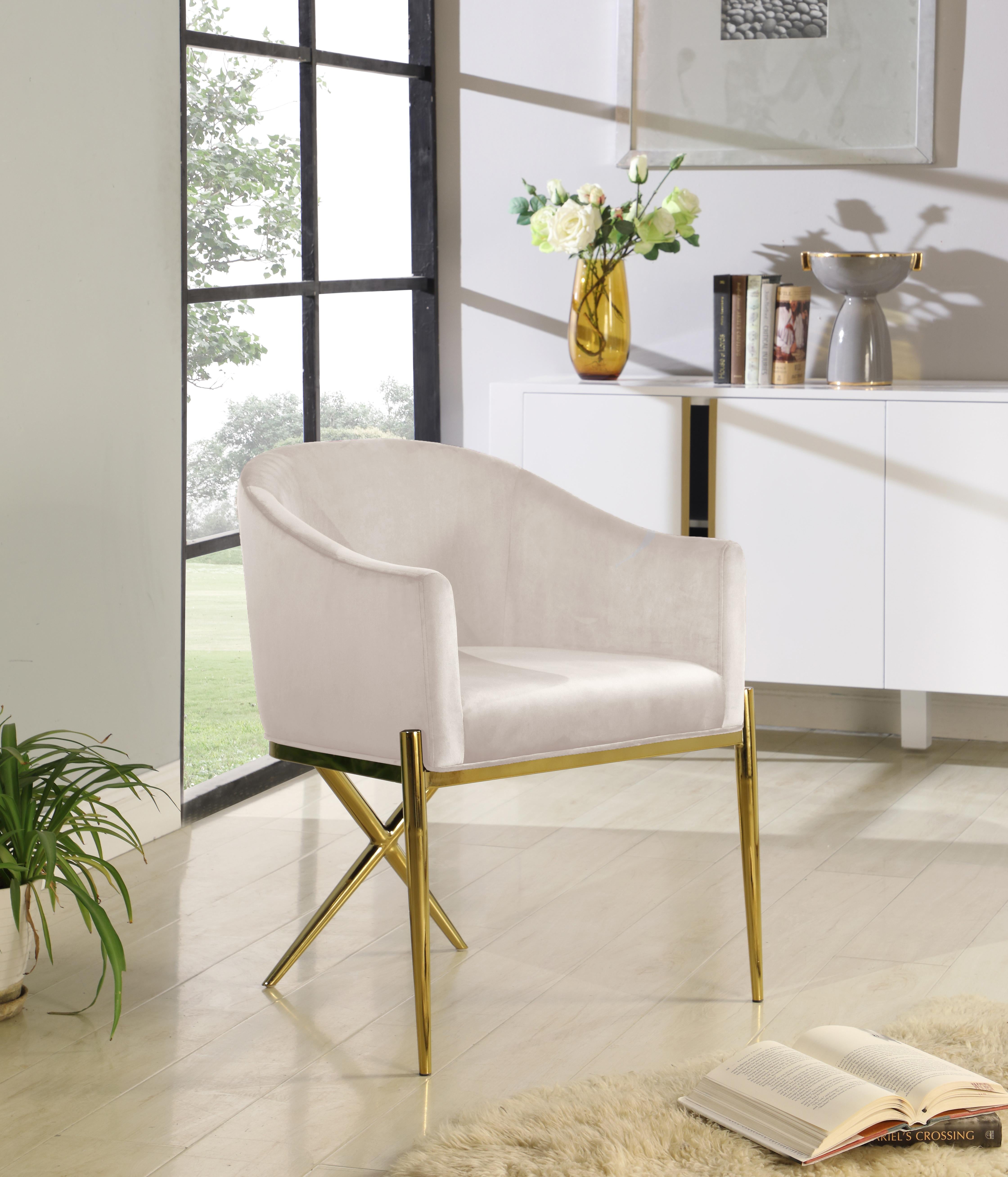 Xavier Cream Velvet Dining Chair - Luxury Home Furniture (MI)