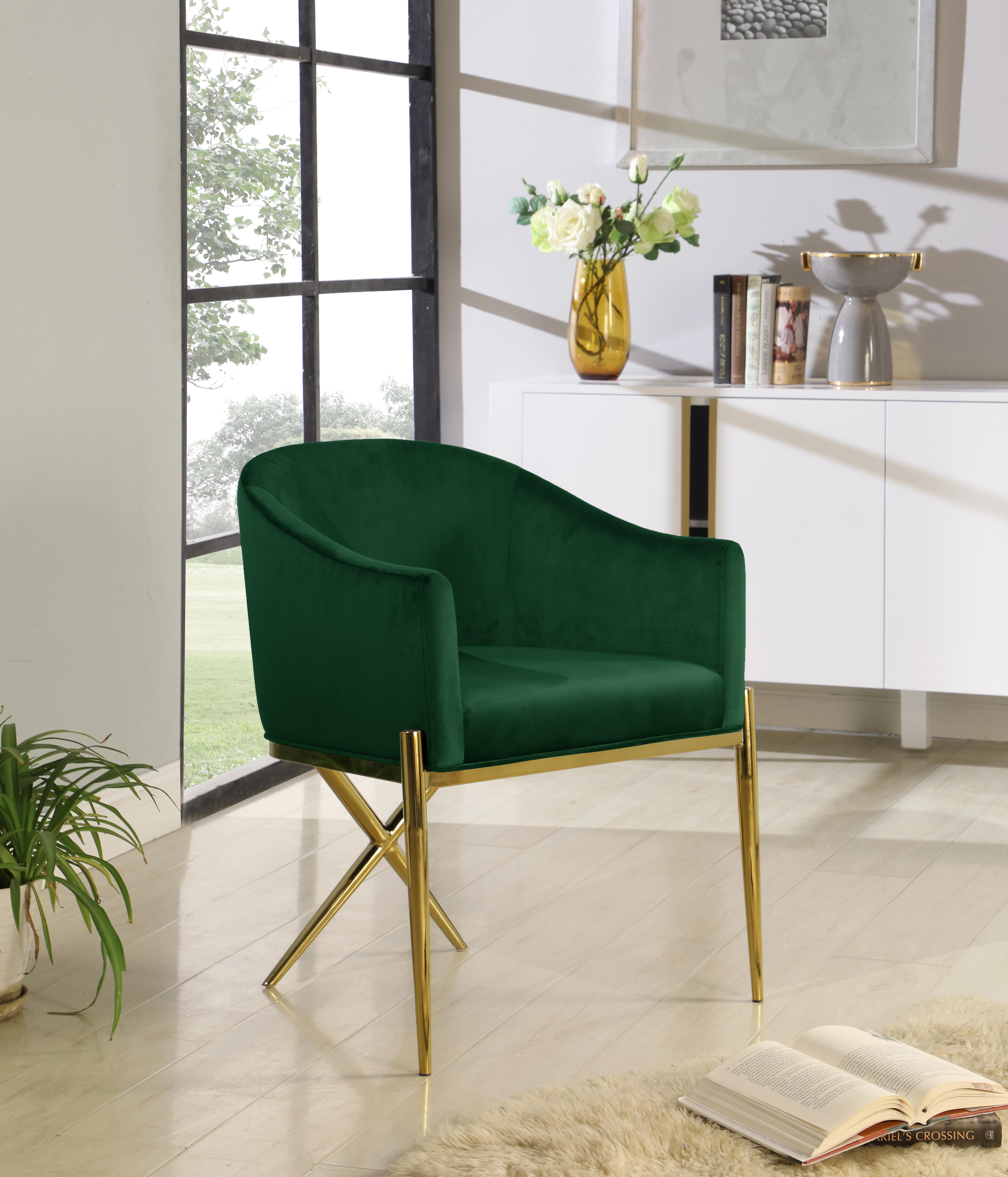 Xavier Green Velvet Dining Chair - Luxury Home Furniture (MI)