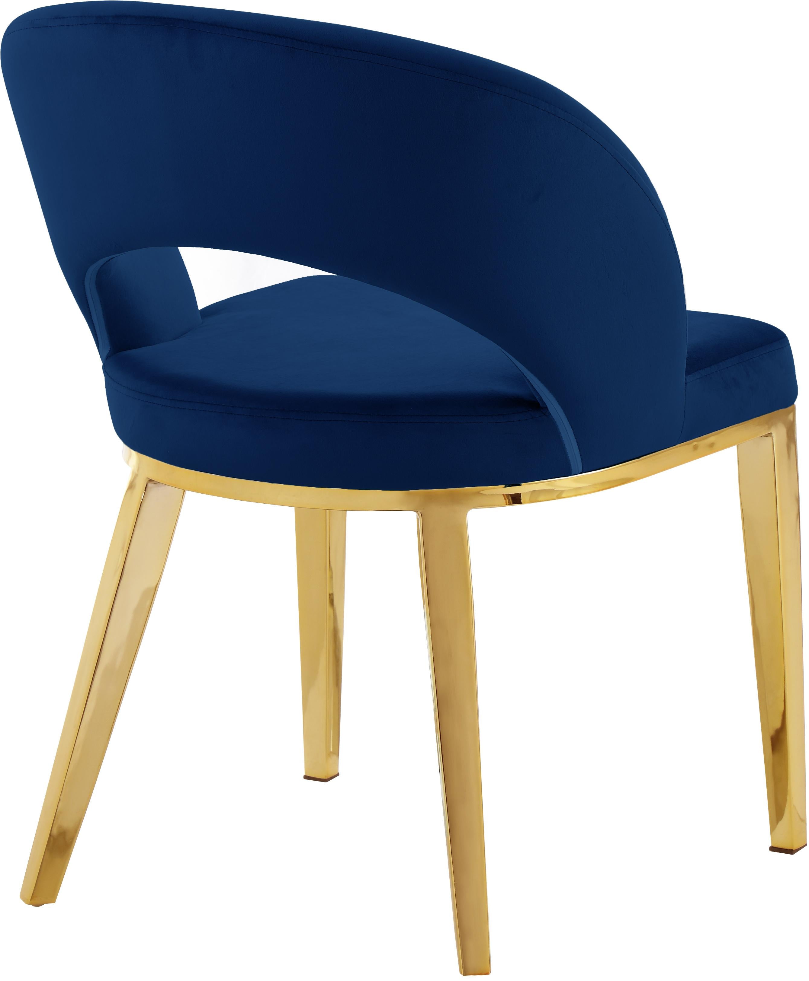 Roberto Navy Velvet Dining Chair - Luxury Home Furniture (MI)