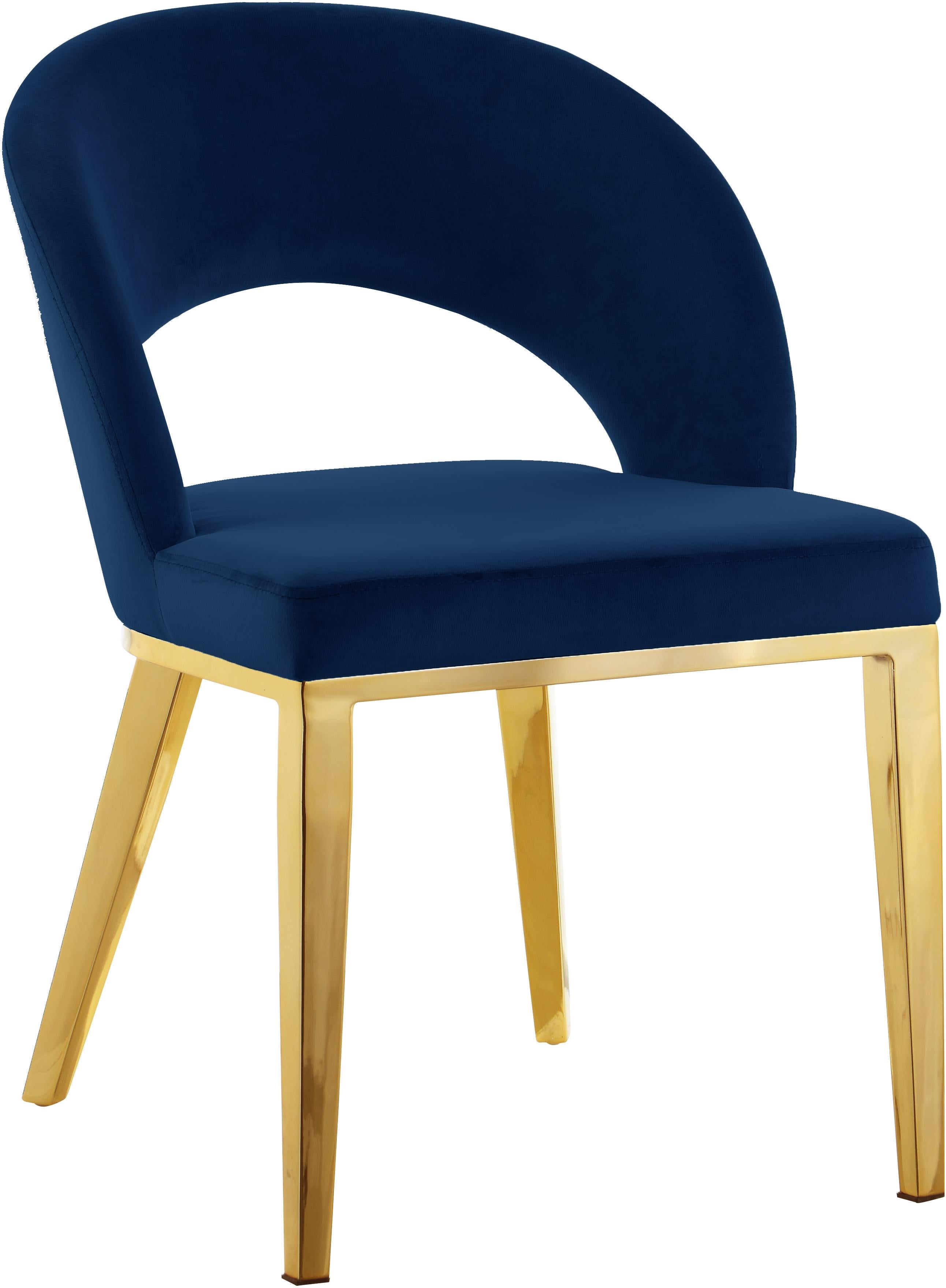 Roberto Navy Velvet Dining Chair - Luxury Home Furniture (MI)