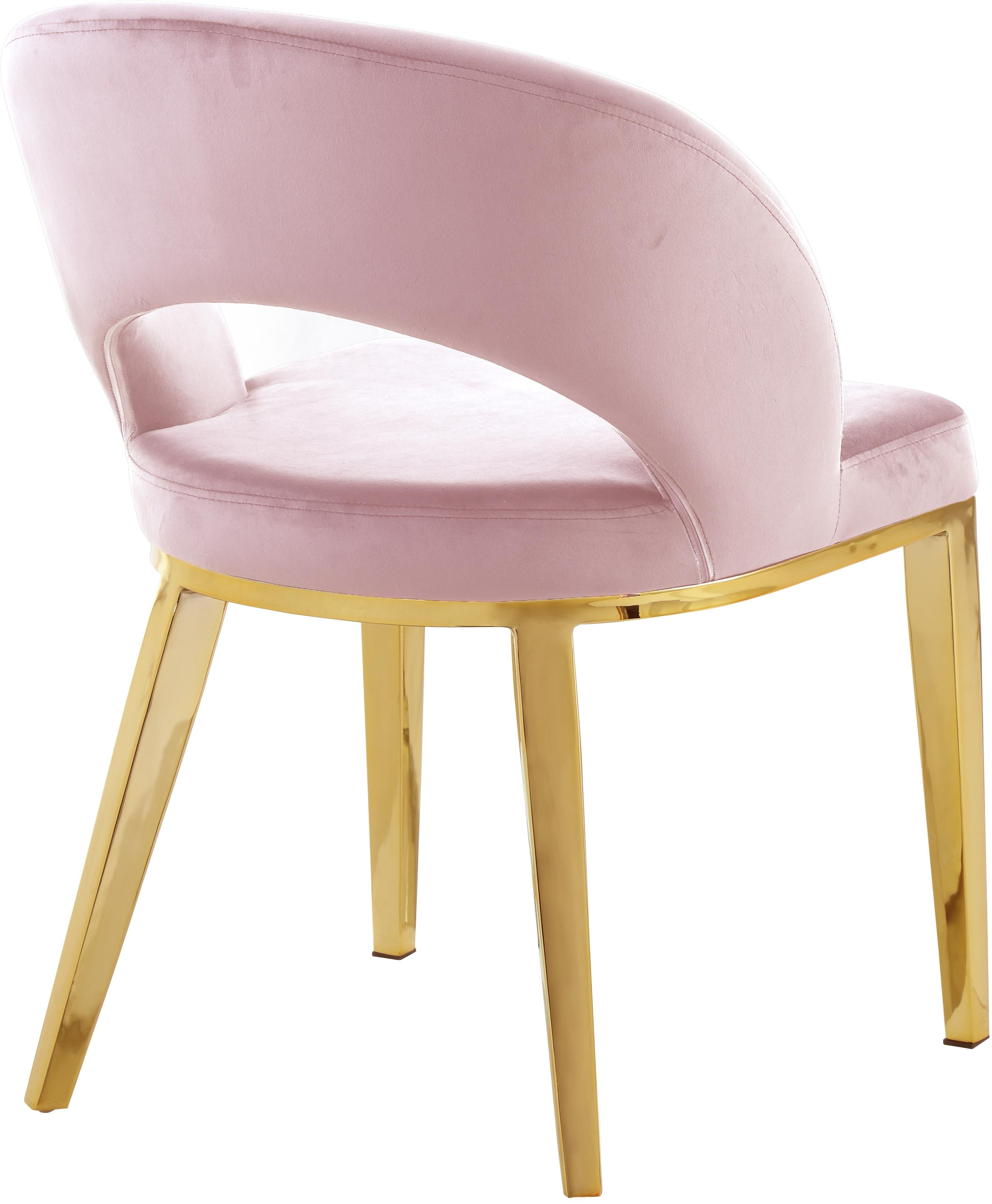 Roberto Pink Velvet Dining Chair - Luxury Home Furniture (MI)
