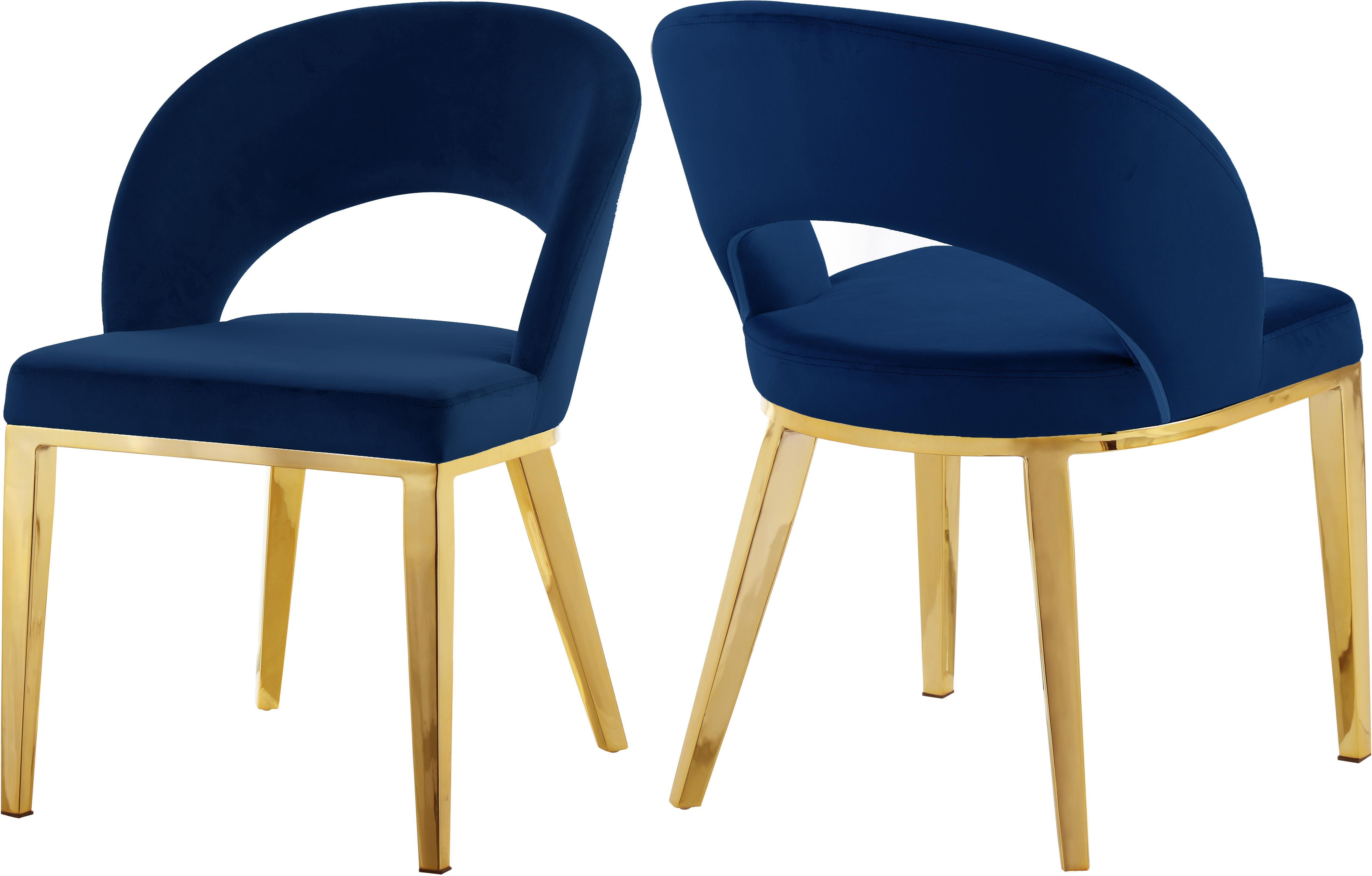 Roberto Navy Velvet Dining Chair - Luxury Home Furniture (MI)