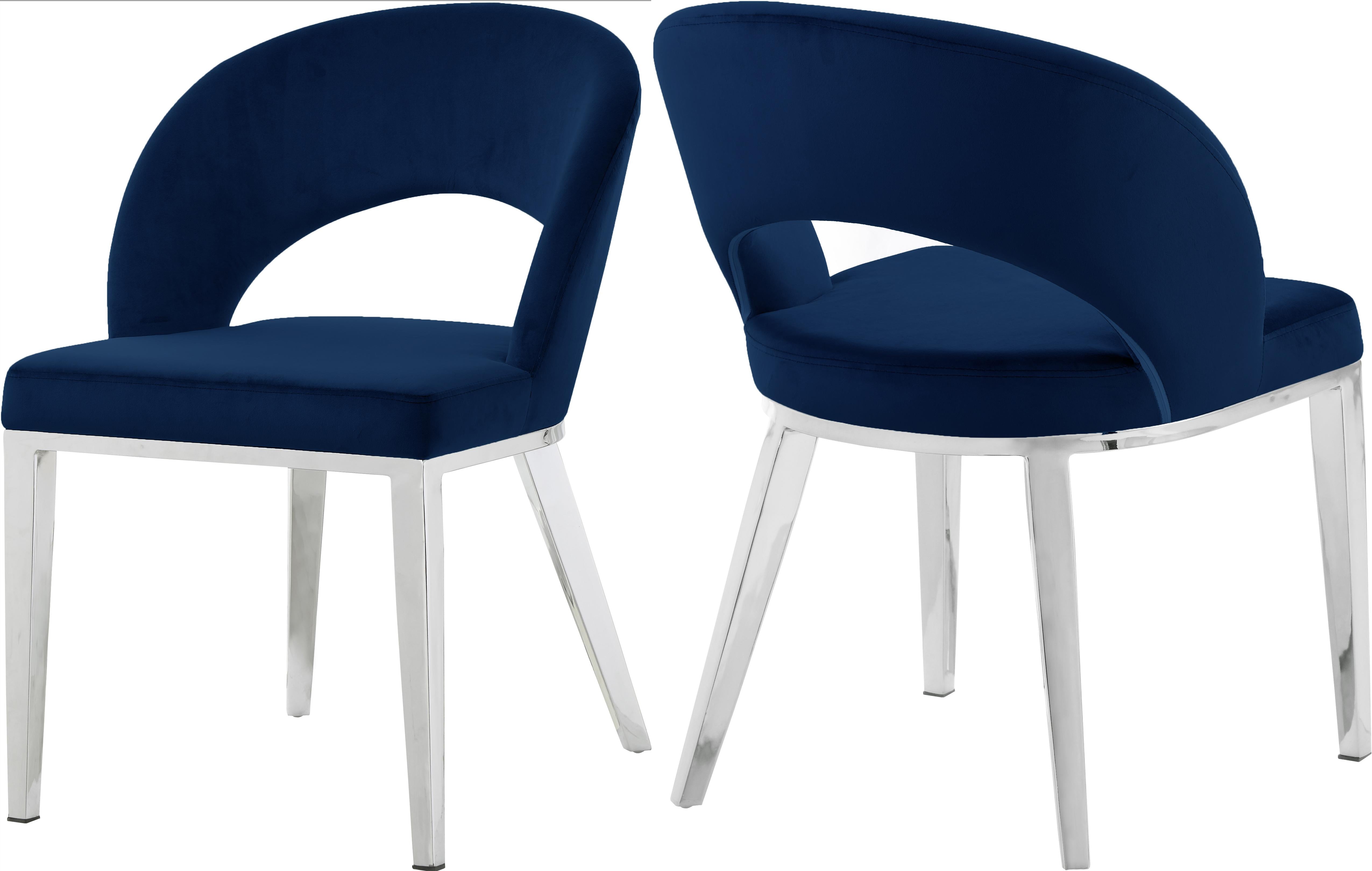 Roberto Navy Velvet Dining Chair - Luxury Home Furniture (MI)