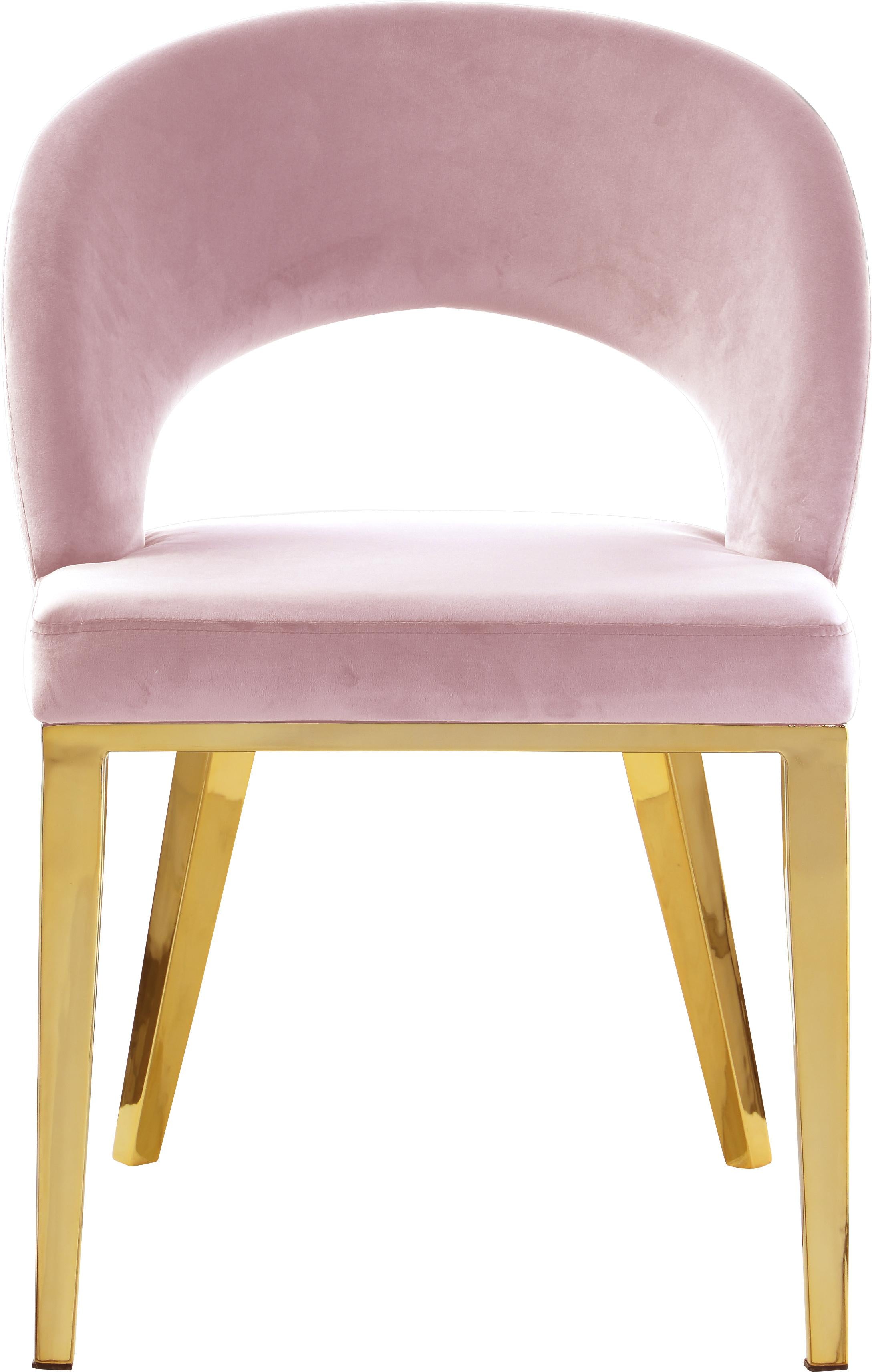 Roberto Pink Velvet Dining Chair - Luxury Home Furniture (MI)