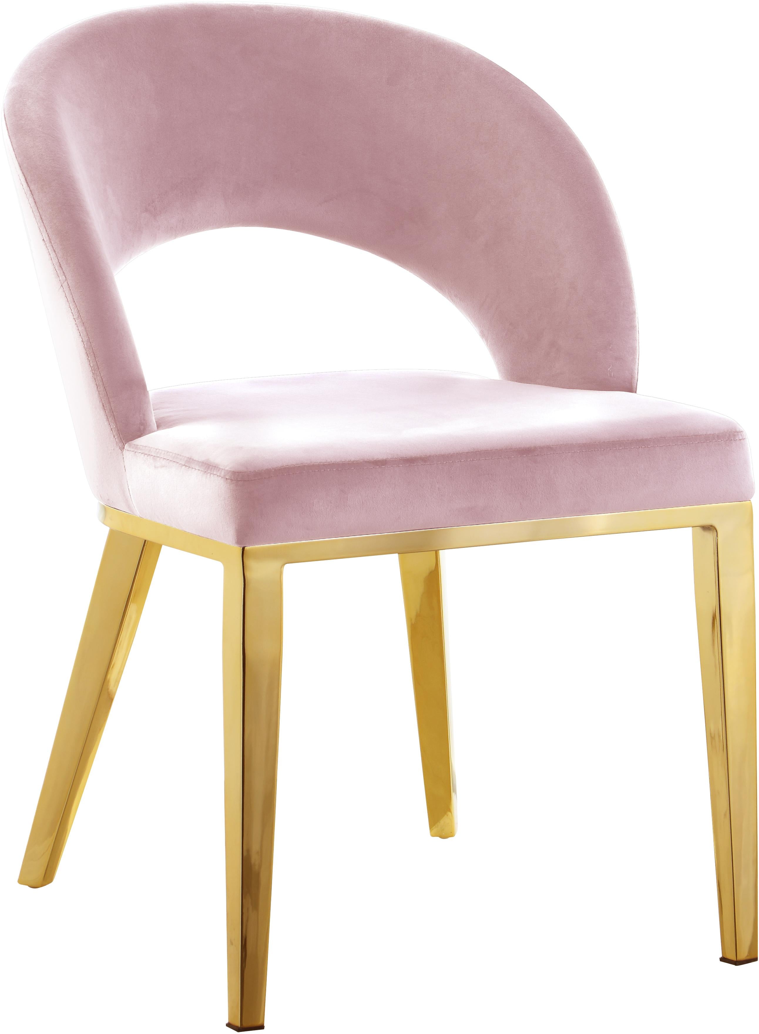 Roberto Pink Velvet Dining Chair - Luxury Home Furniture (MI)