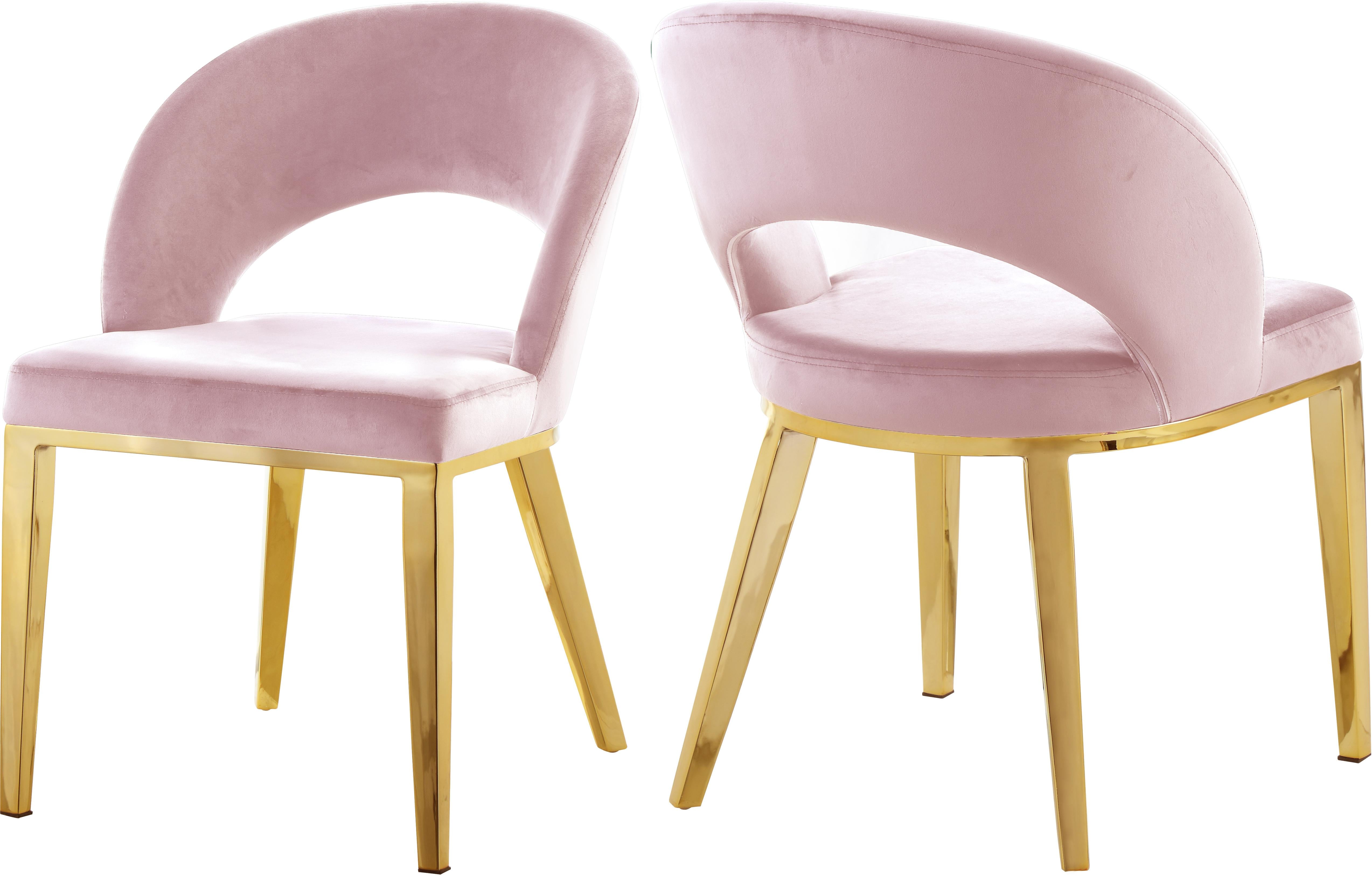 Roberto Pink Velvet Dining Chair - Luxury Home Furniture (MI)