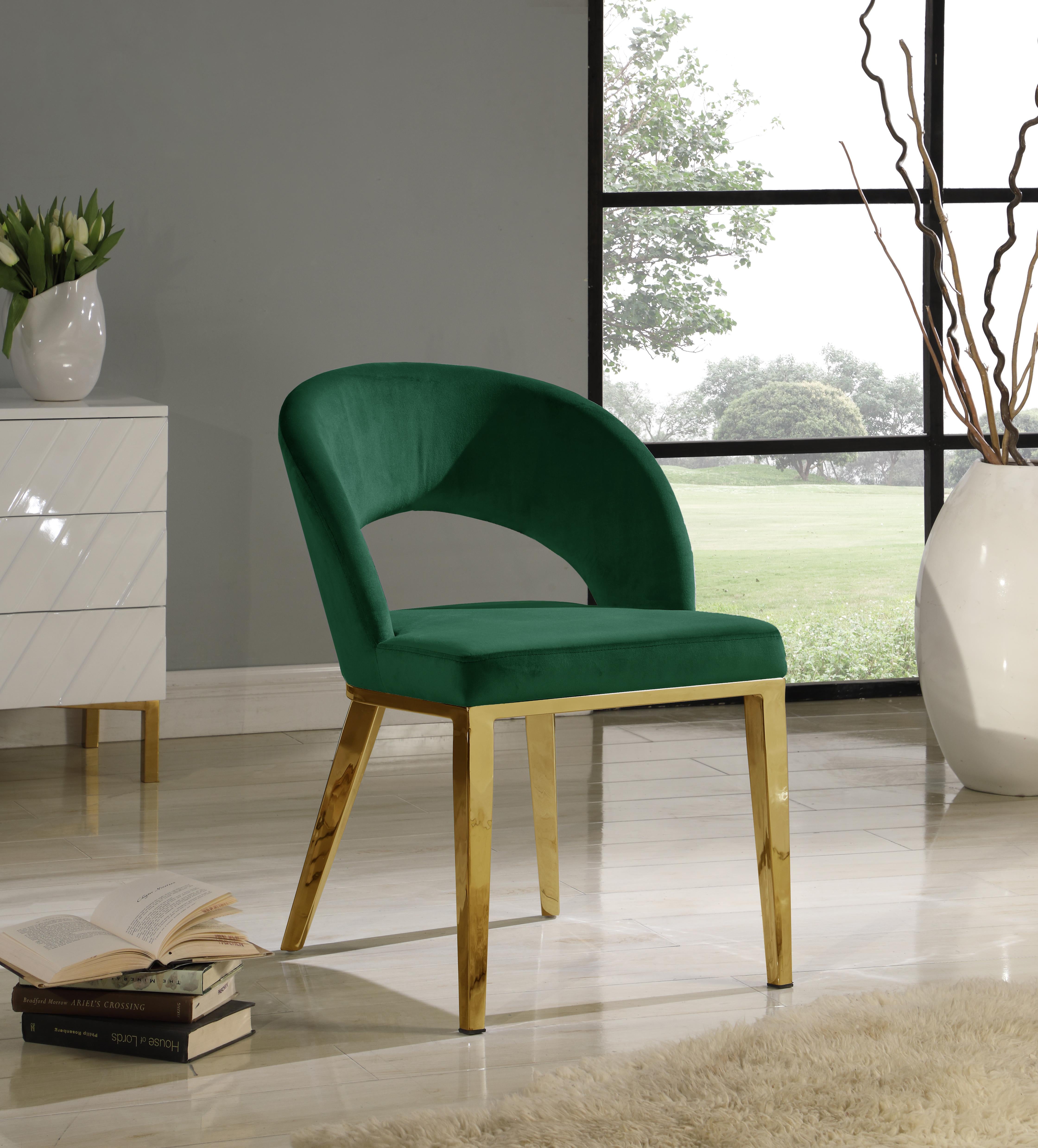 Roberto Green Velvet Dining Chair - Luxury Home Furniture (MI)
