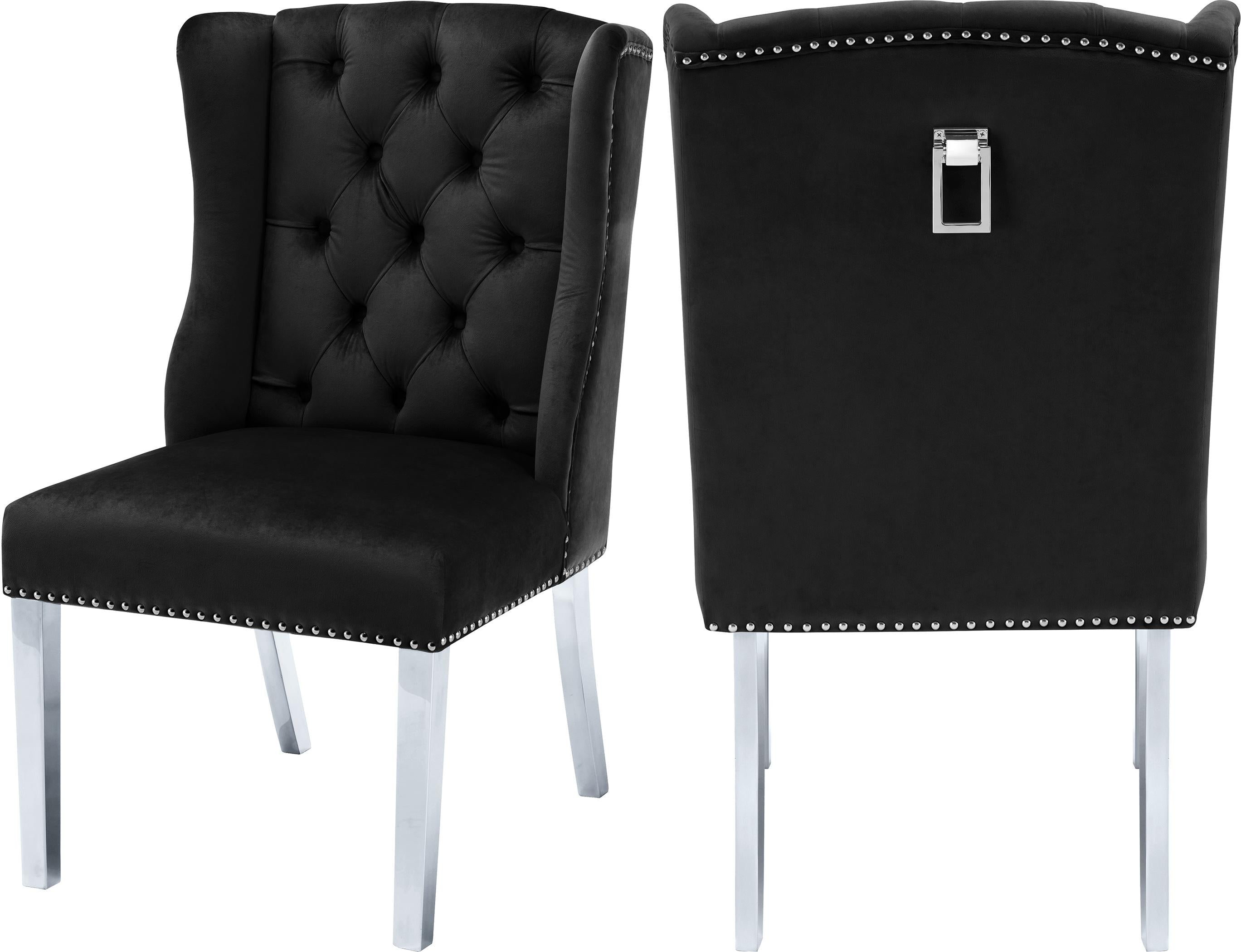 Suri Black Velvet Dining Chair - Luxury Home Furniture (MI)