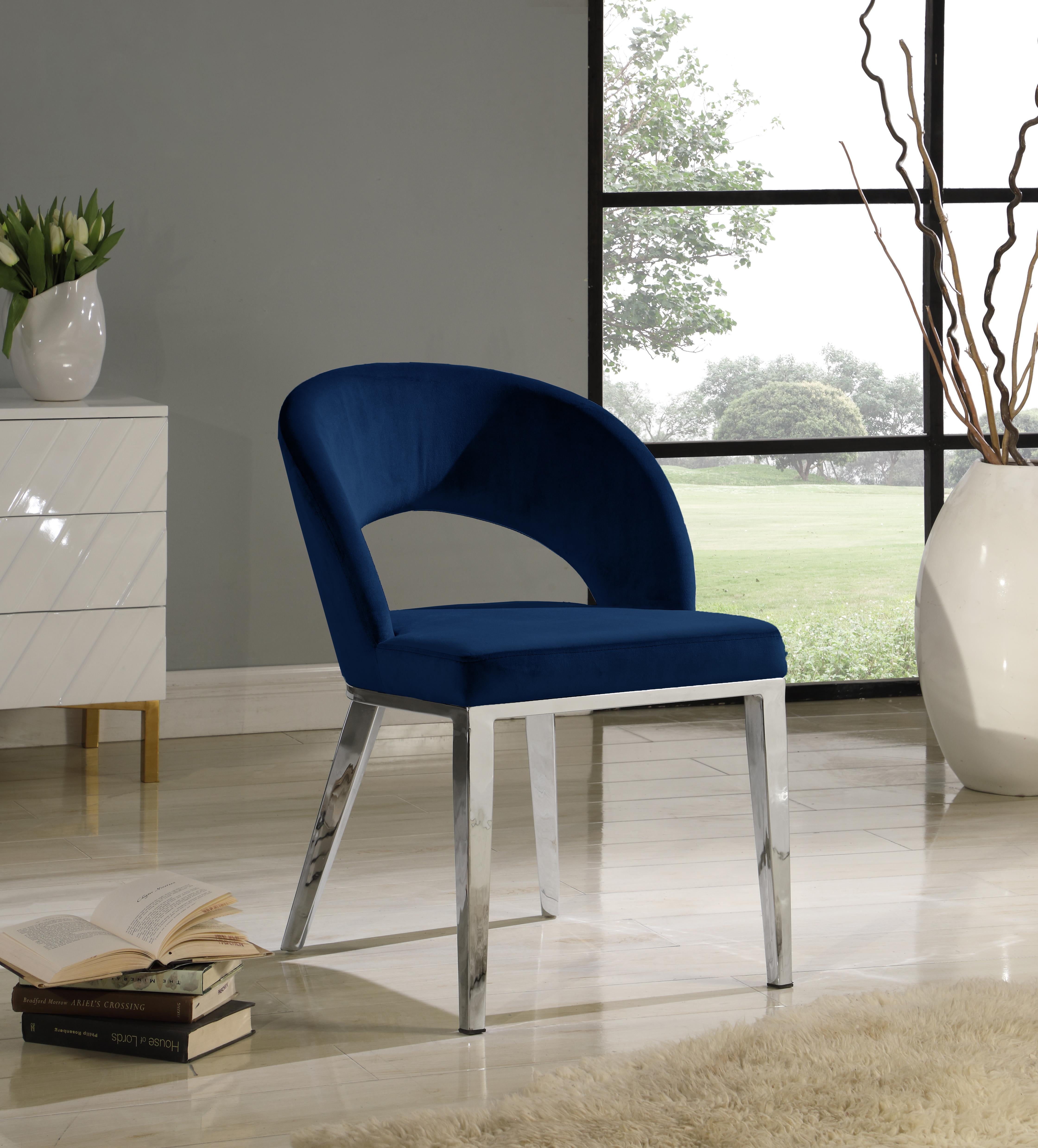 Roberto Navy Velvet Dining Chair - Luxury Home Furniture (MI)