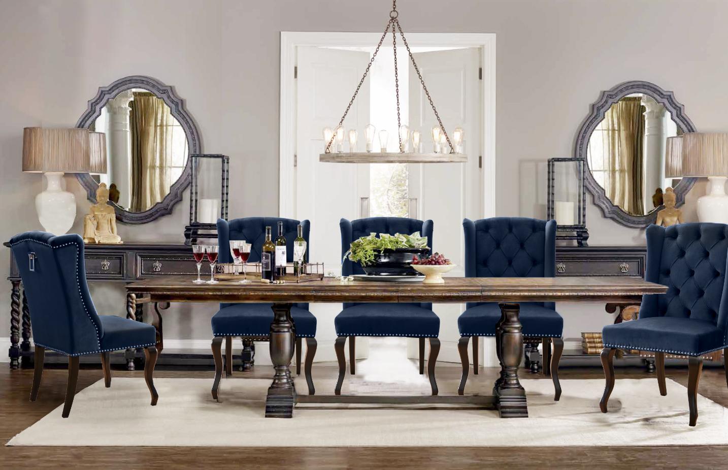 Suri Navy Velvet Dining Chair - Luxury Home Furniture (MI)