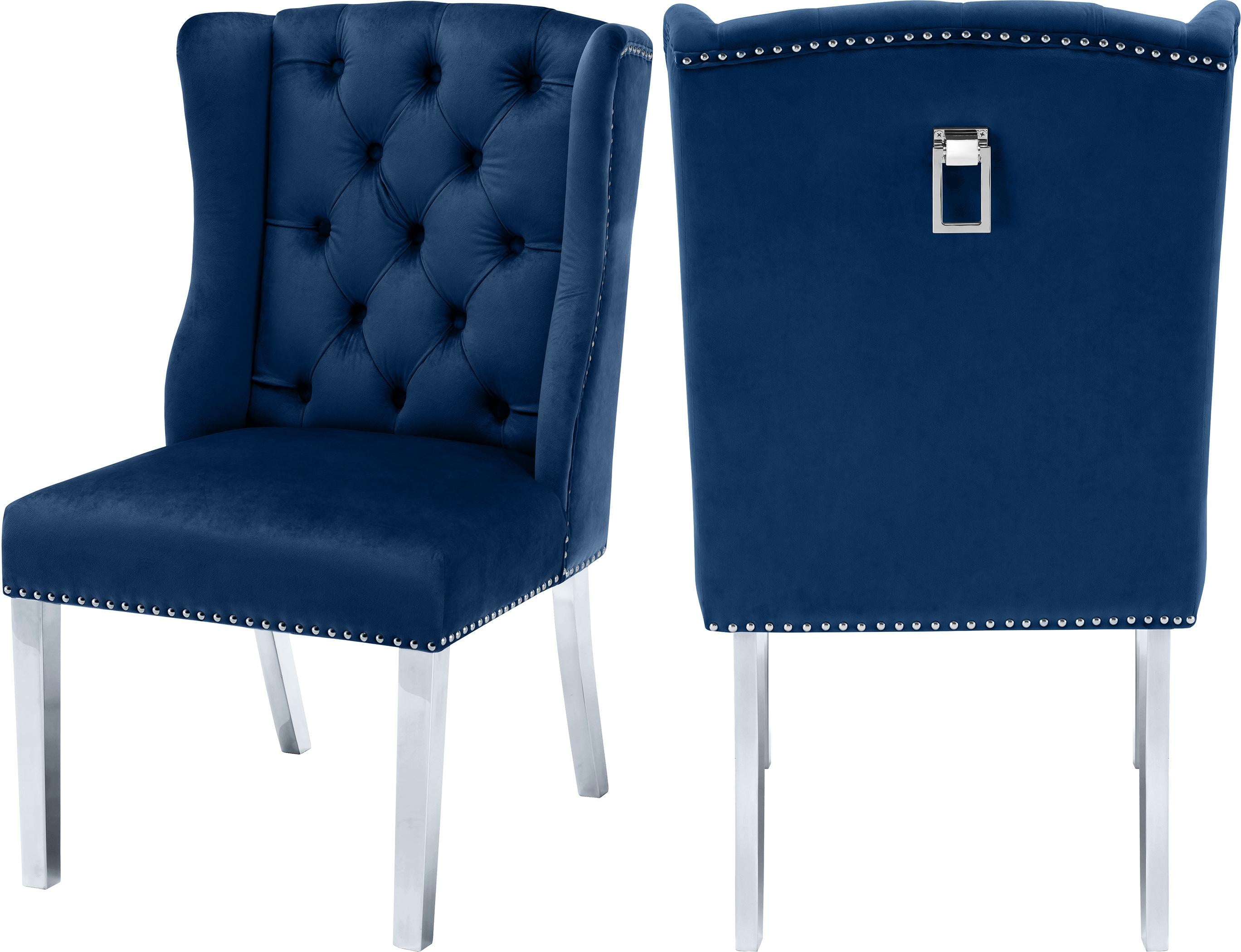 Suri Navy Velvet Dining Chair - Luxury Home Furniture (MI)