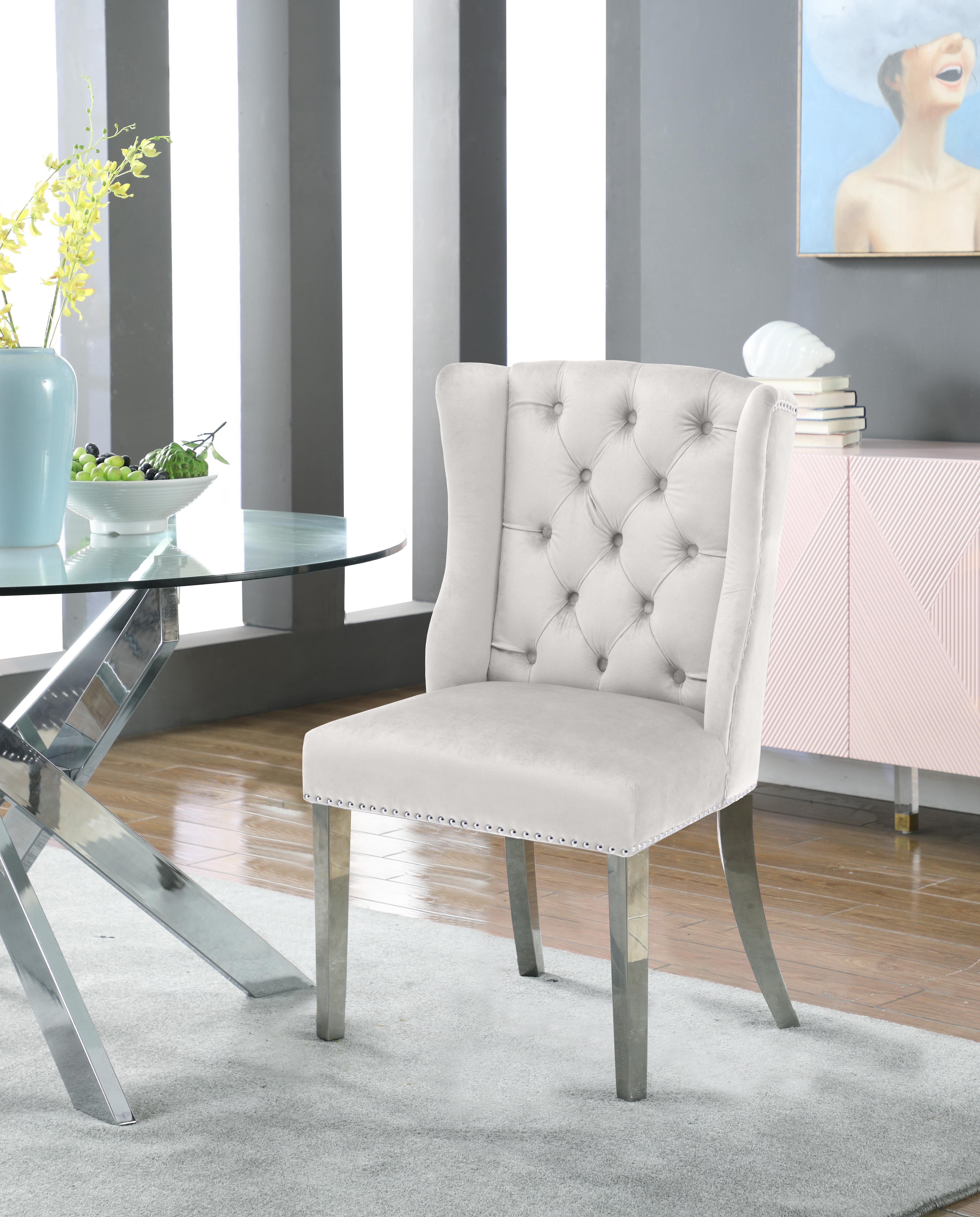 Suri Cream Velvet Dining Chair - Luxury Home Furniture (MI)