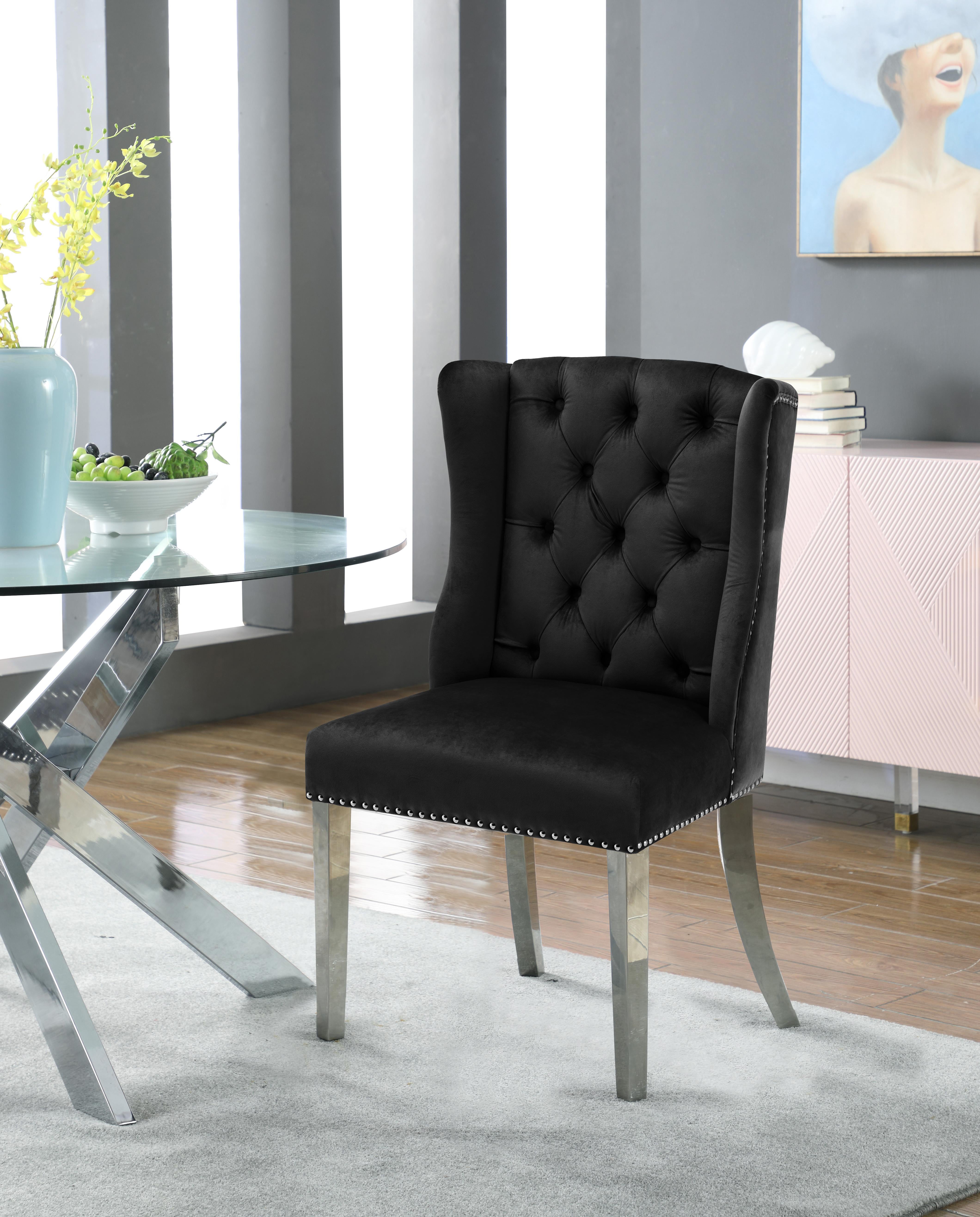 Suri Black Velvet Dining Chair - Luxury Home Furniture (MI)