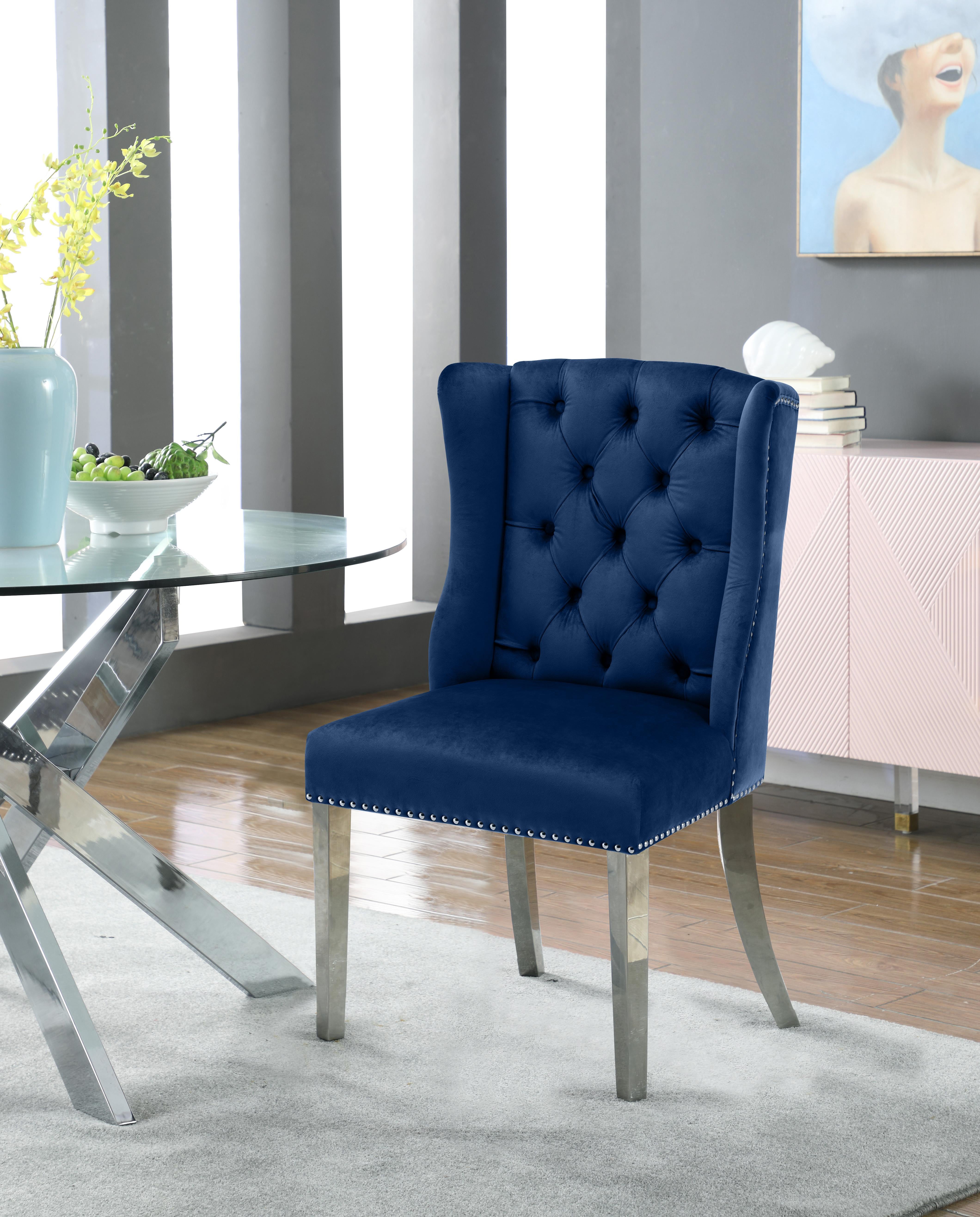 Suri Navy Velvet Dining Chair - Luxury Home Furniture (MI)