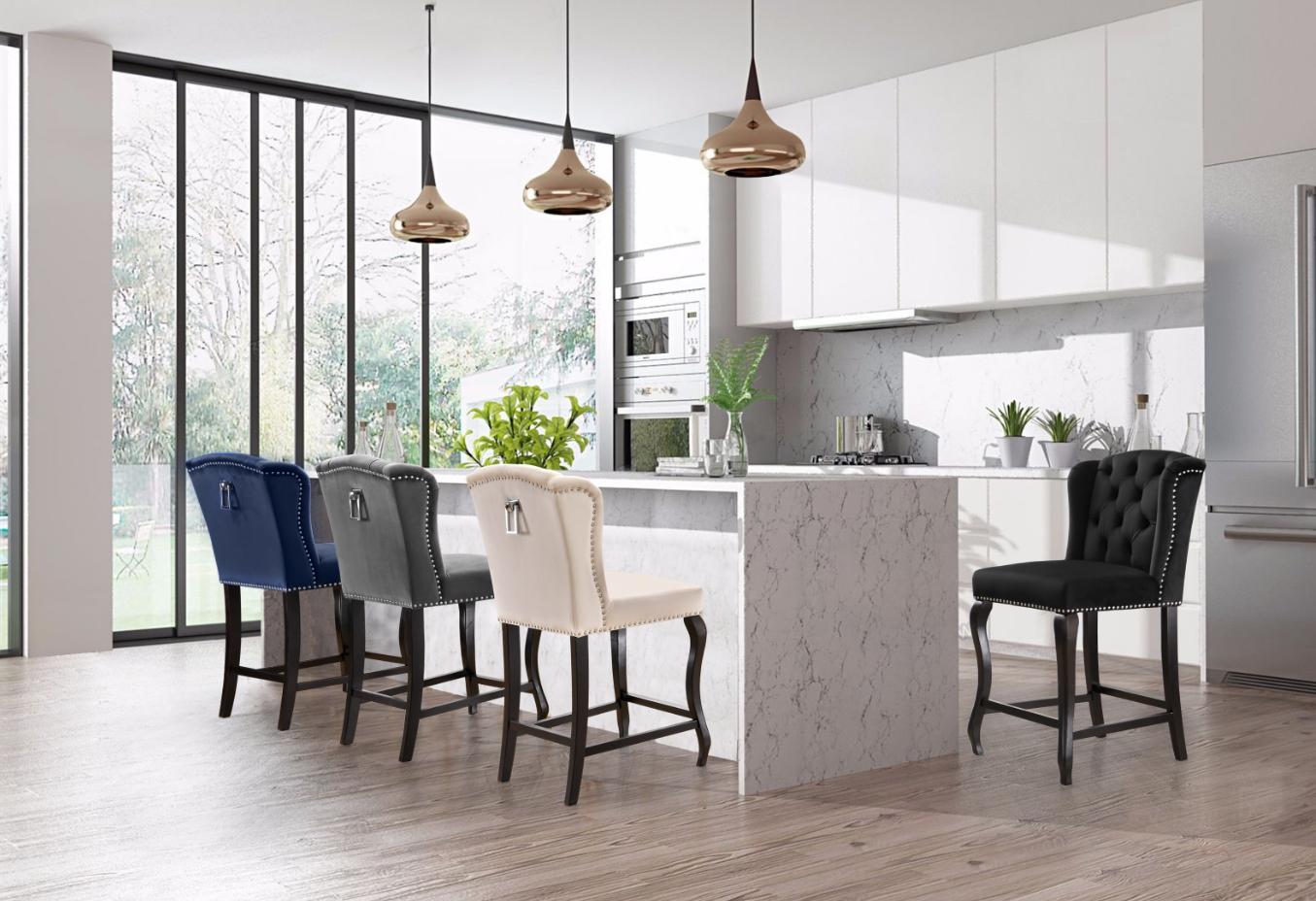Suri Black Velvet Stool - Luxury Home Furniture (MI)