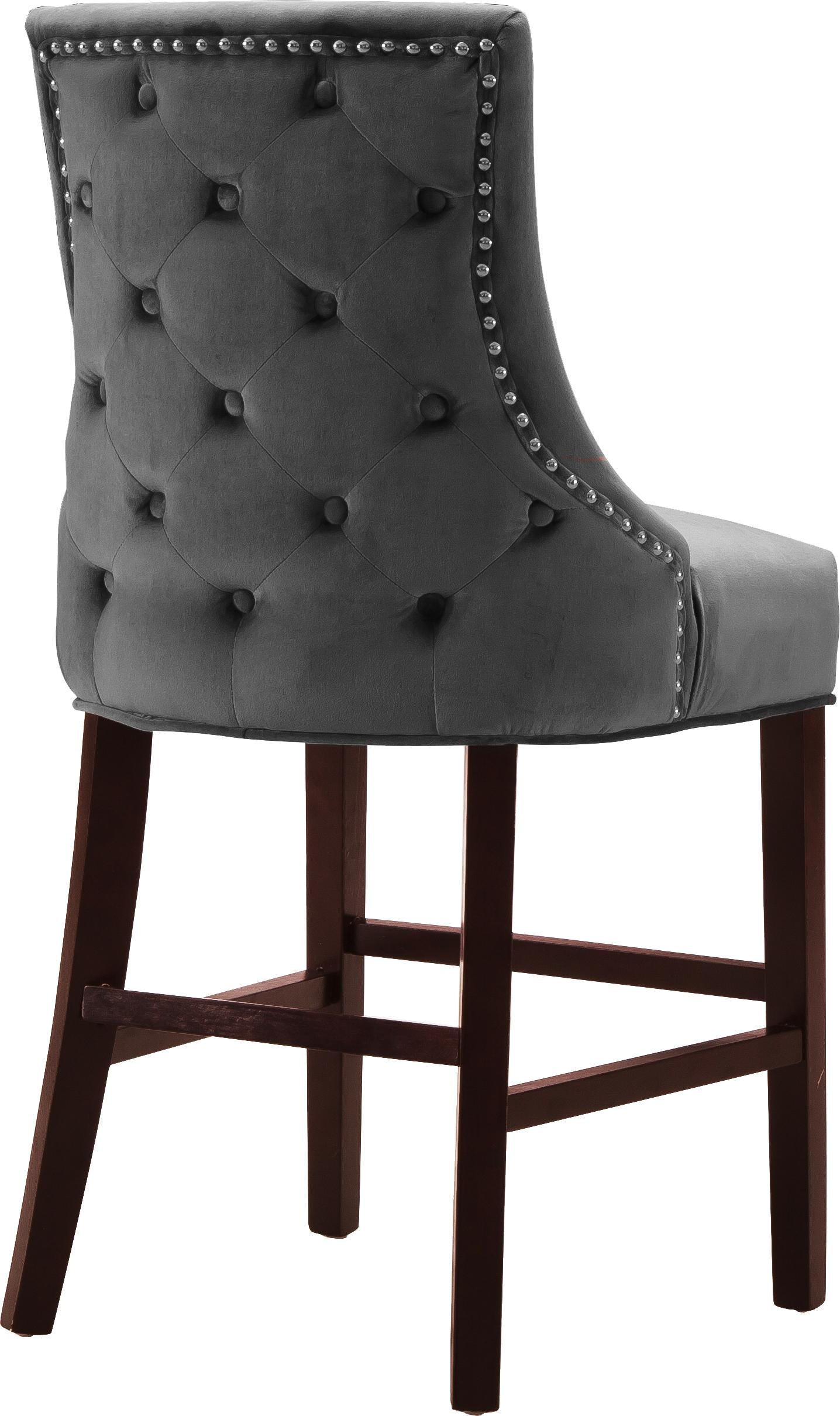 Hannah Grey Velvet Stool - Luxury Home Furniture (MI)