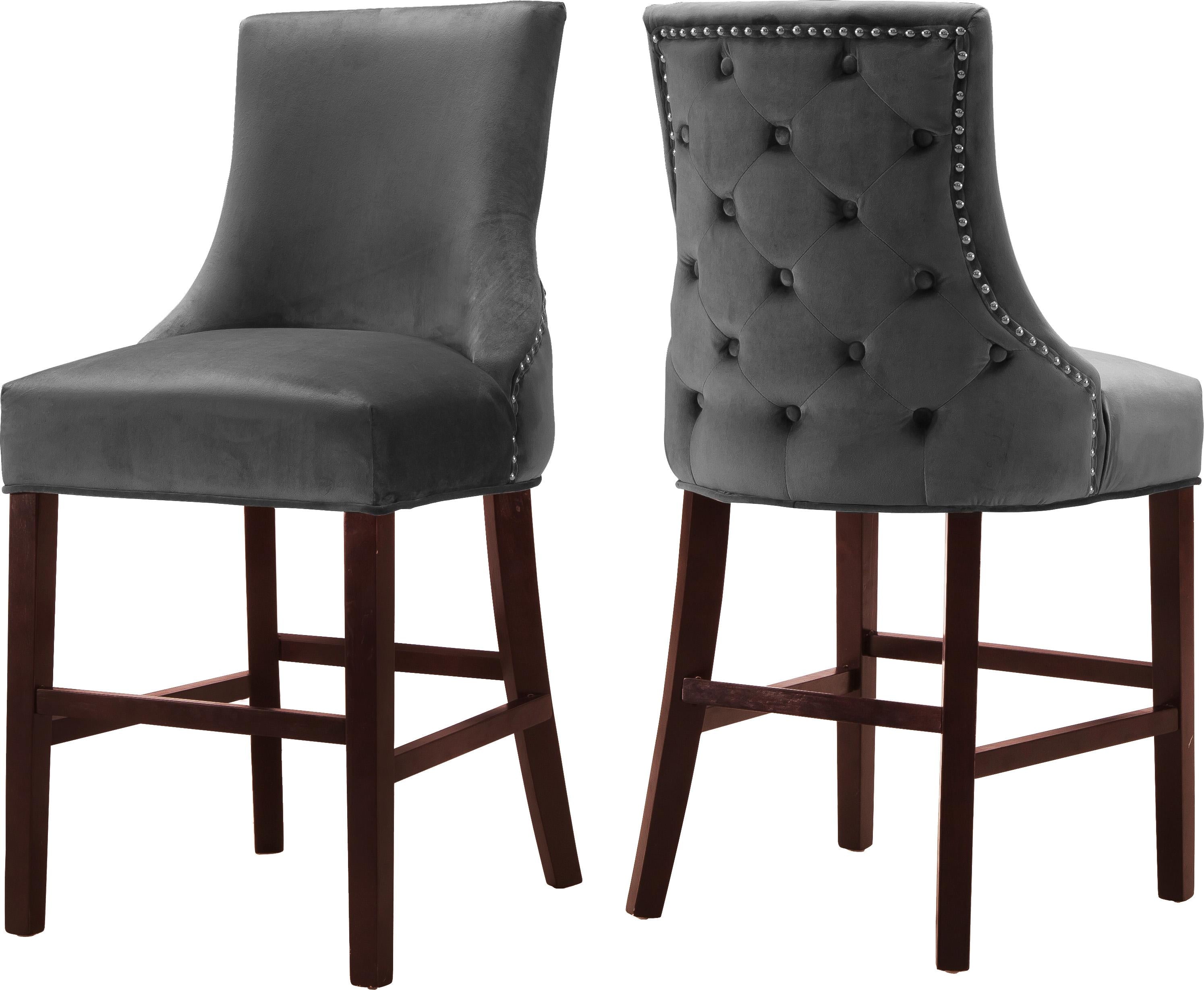 Hannah Grey Velvet Stool - Luxury Home Furniture (MI)
