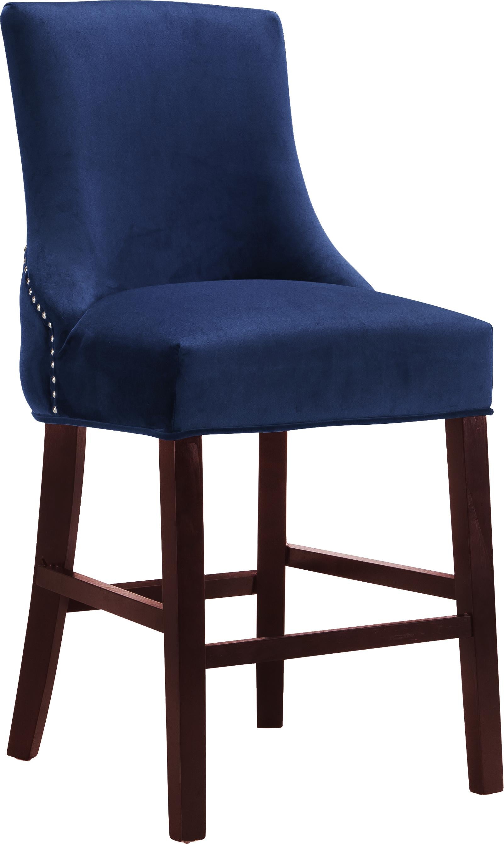 Hannah Navy Velvet Stool - Luxury Home Furniture (MI)