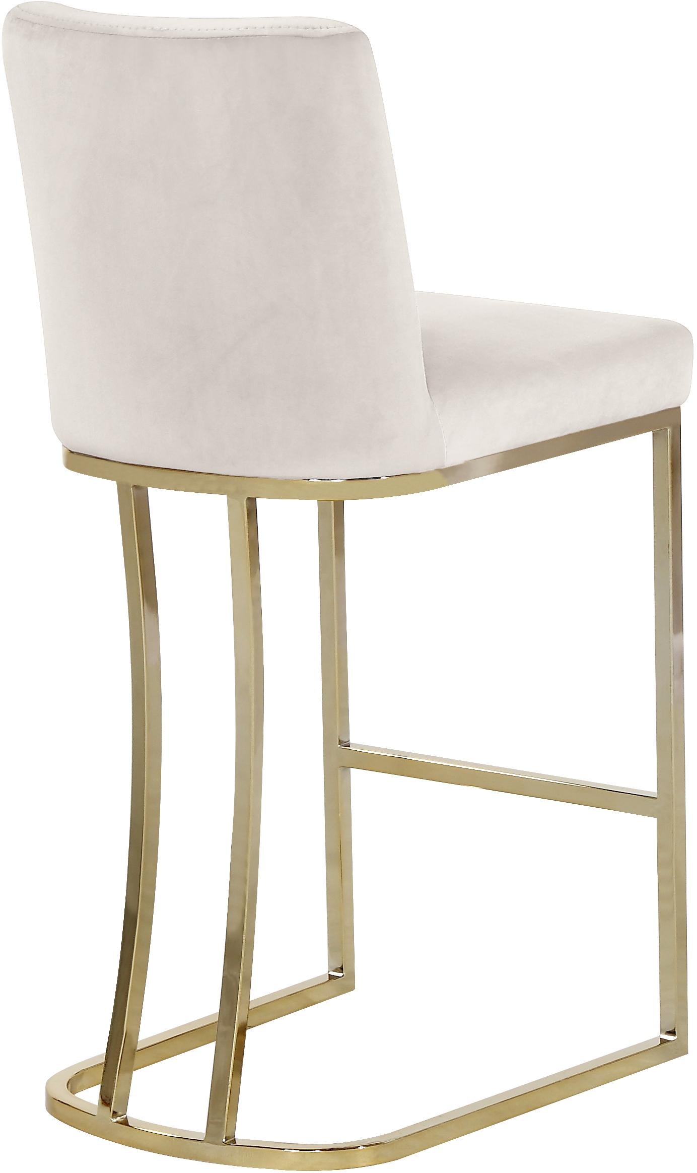Heidi Cream Velvet Stool - Luxury Home Furniture (MI)