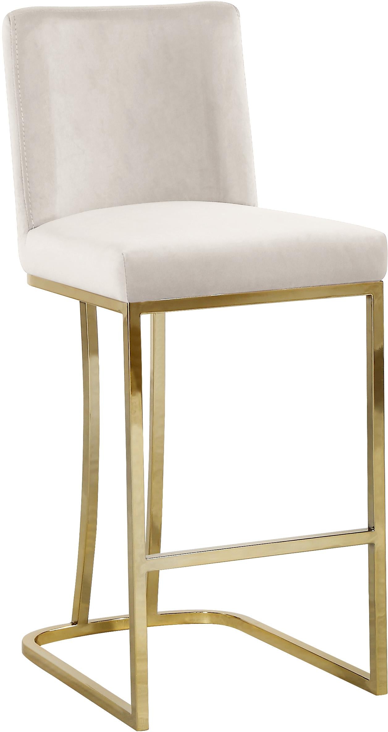 Heidi Cream Velvet Stool - Luxury Home Furniture (MI)