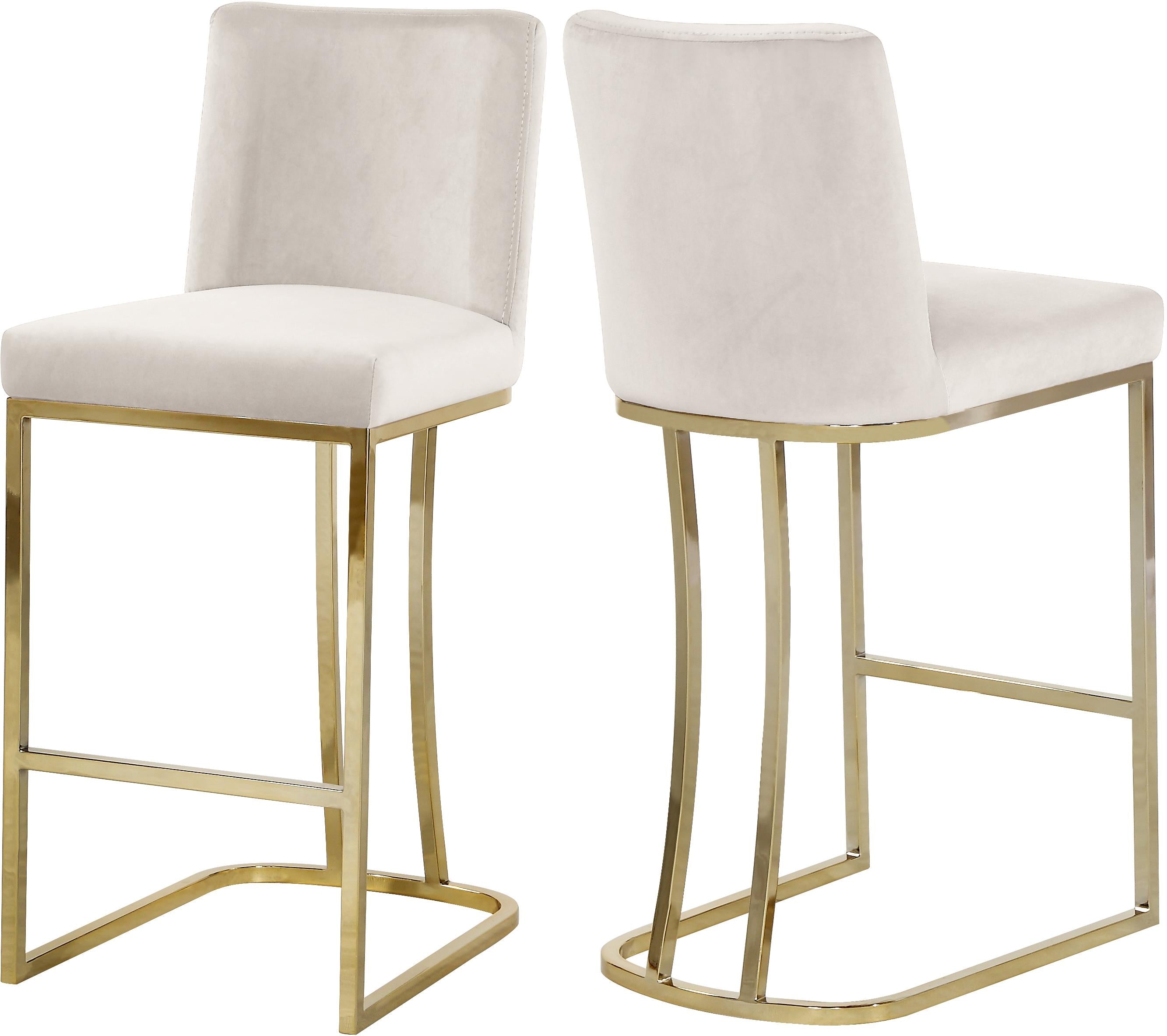 Heidi Cream Velvet Stool - Luxury Home Furniture (MI)