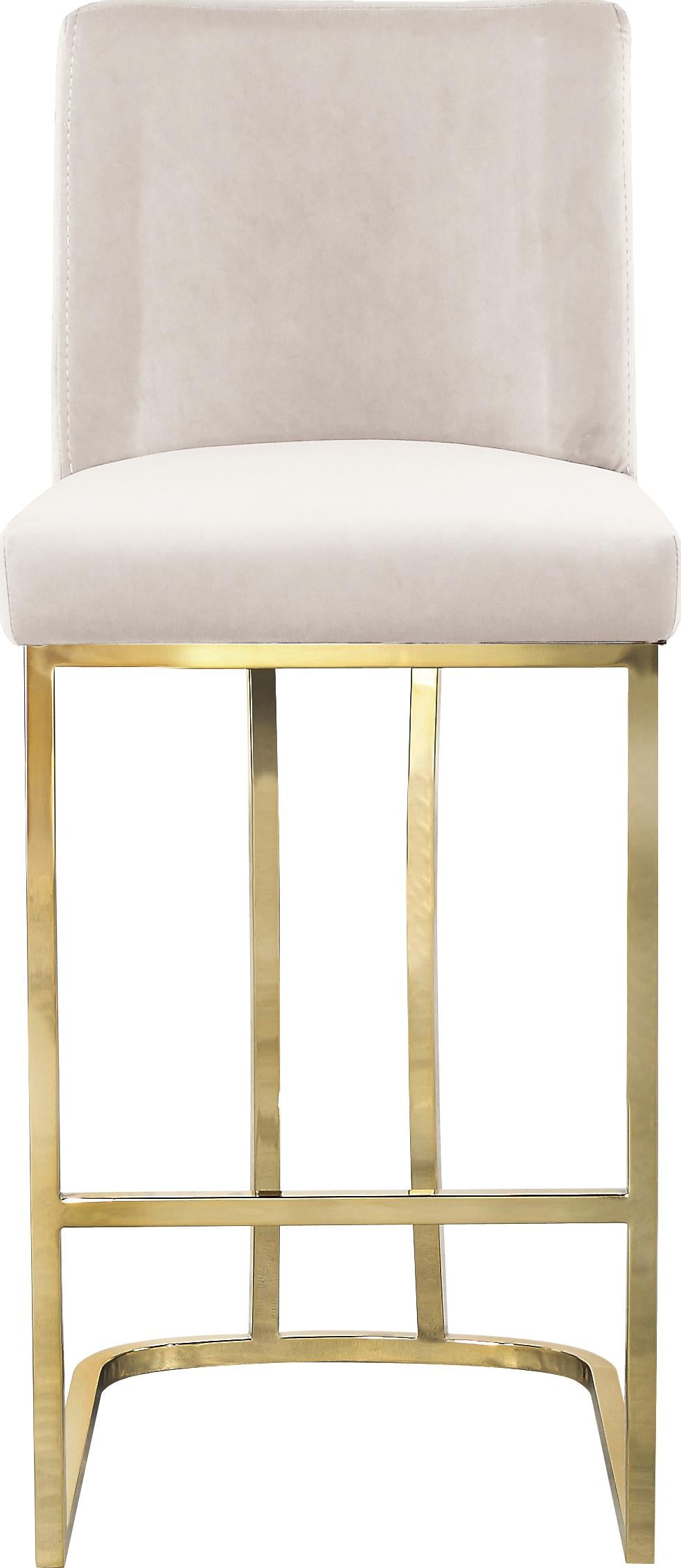 Heidi Cream Velvet Stool - Luxury Home Furniture (MI)