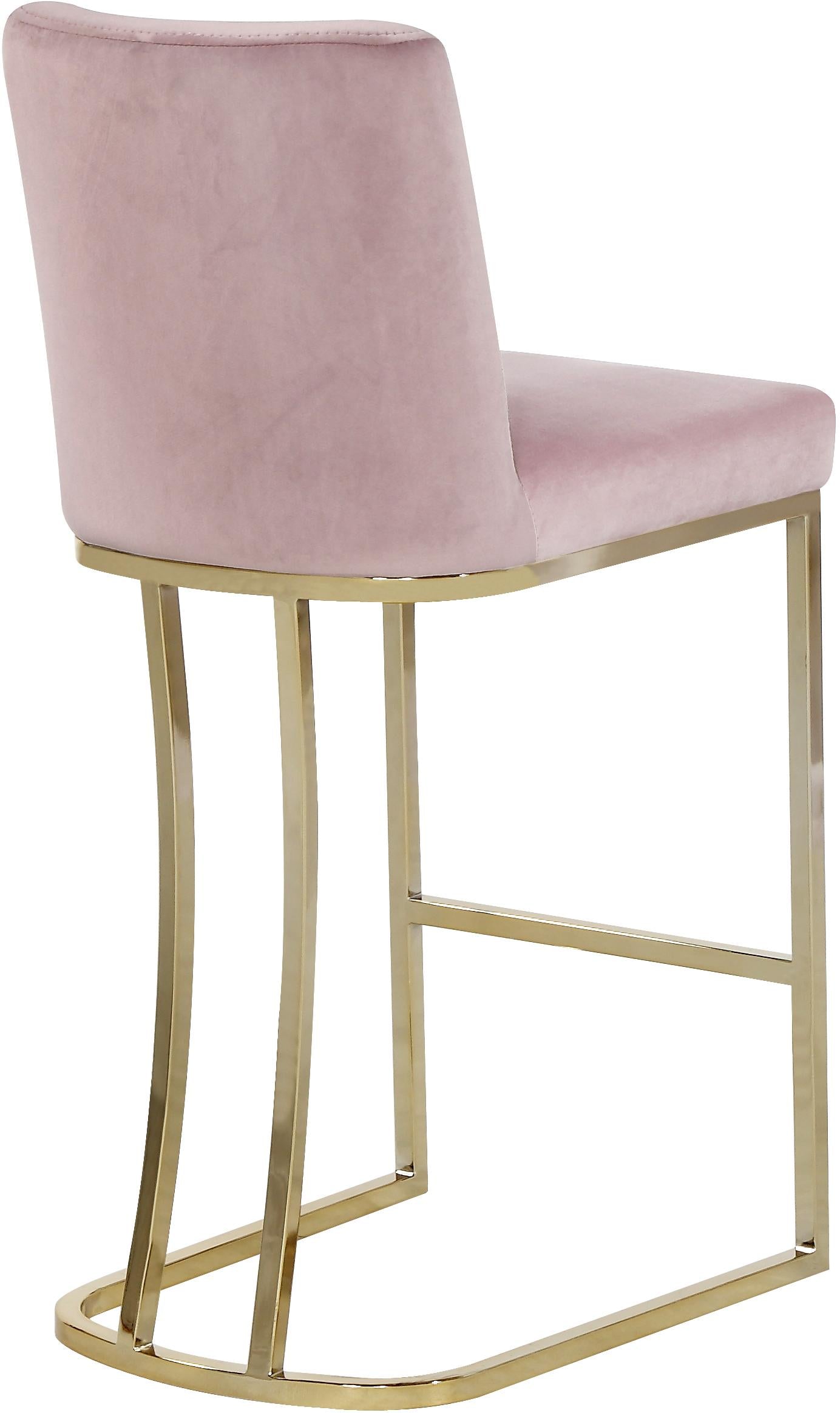 Heidi Pink Velvet Stool - Luxury Home Furniture (MI)