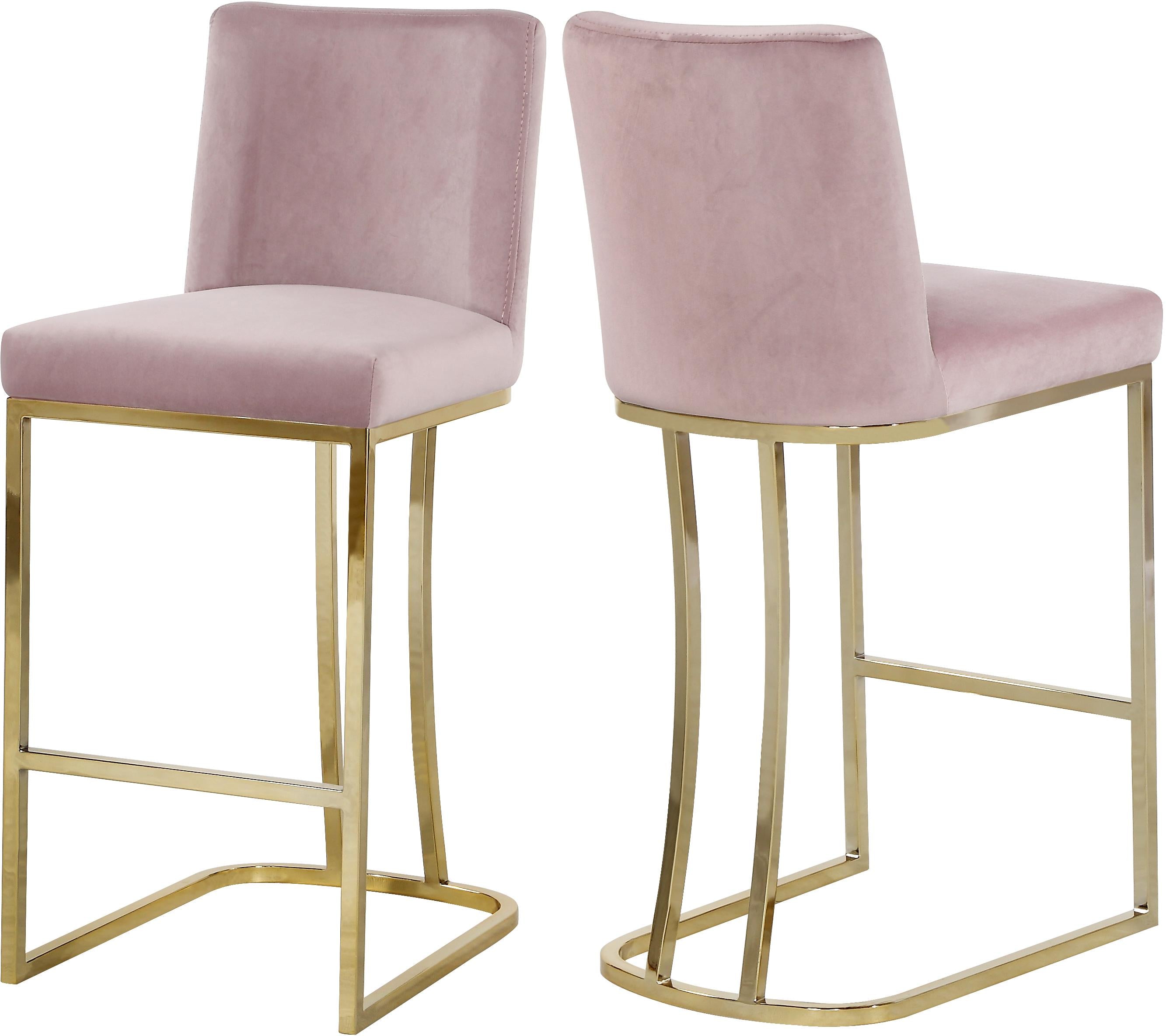 Heidi Pink Velvet Stool - Luxury Home Furniture (MI)