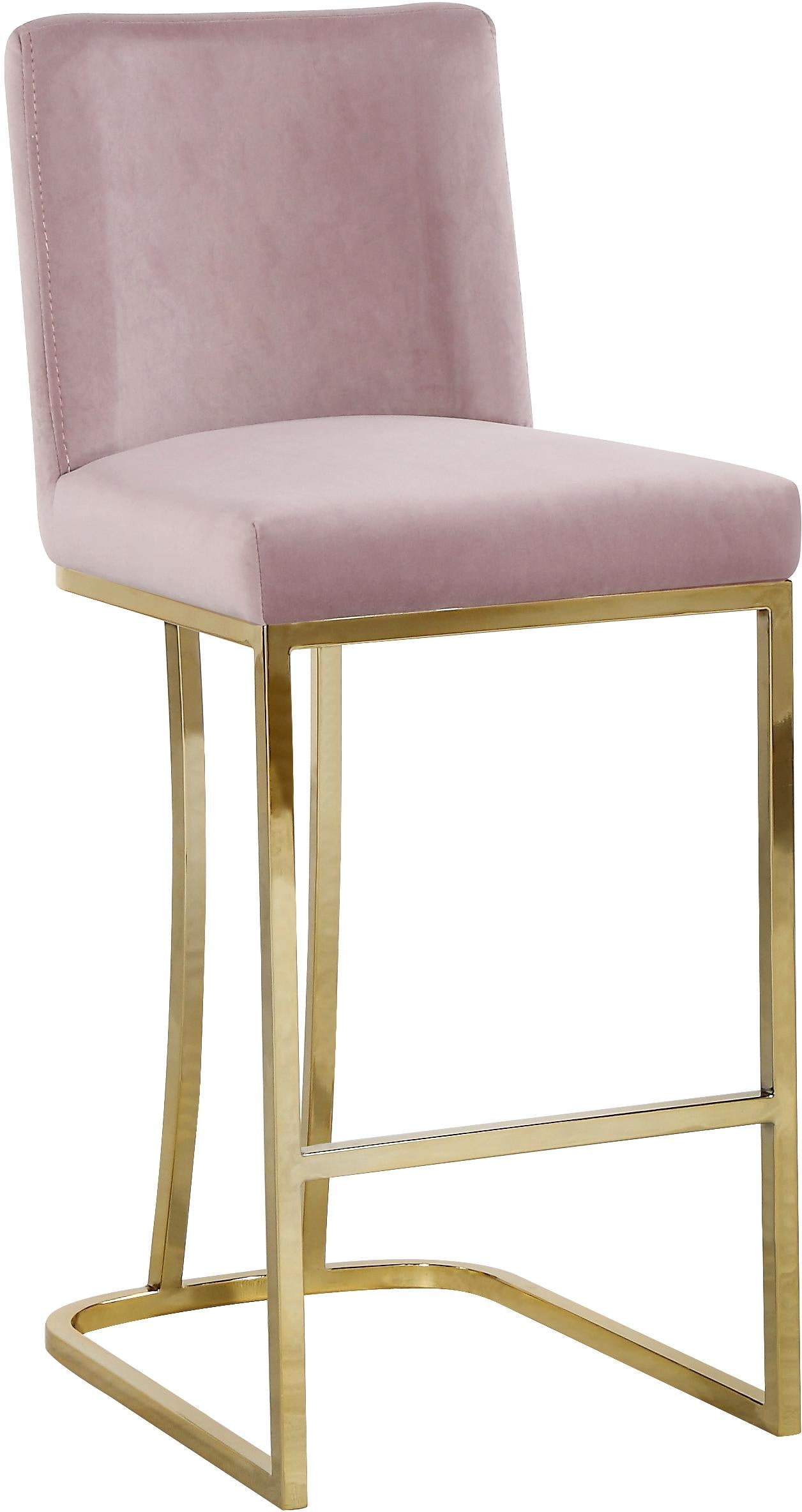 Heidi Pink Velvet Stool - Luxury Home Furniture (MI)