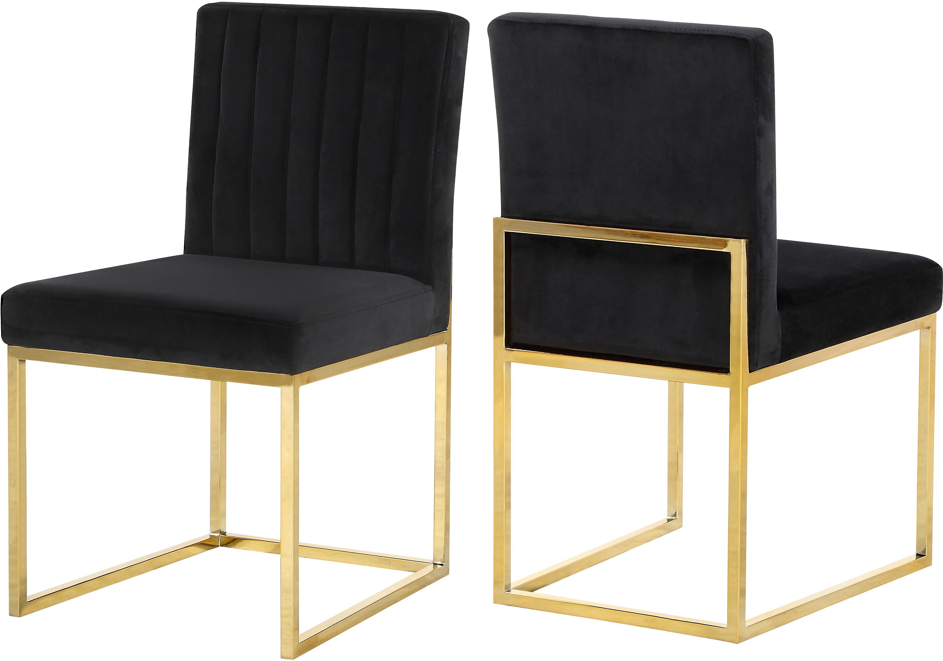 Giselle Black Velvet Dining Chair - Luxury Home Furniture (MI)
