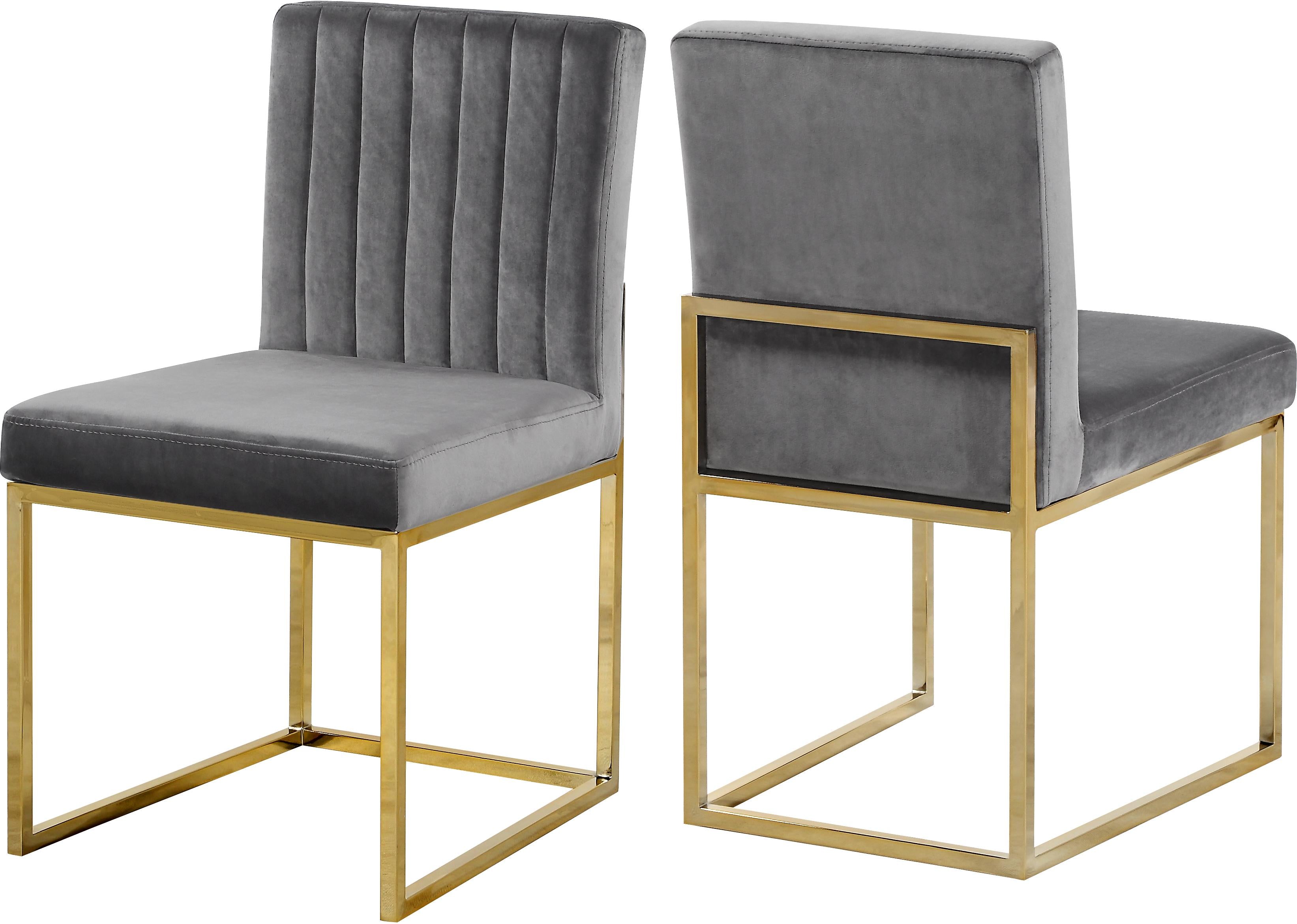 Giselle Grey Velvet Dining Chair - Luxury Home Furniture (MI)