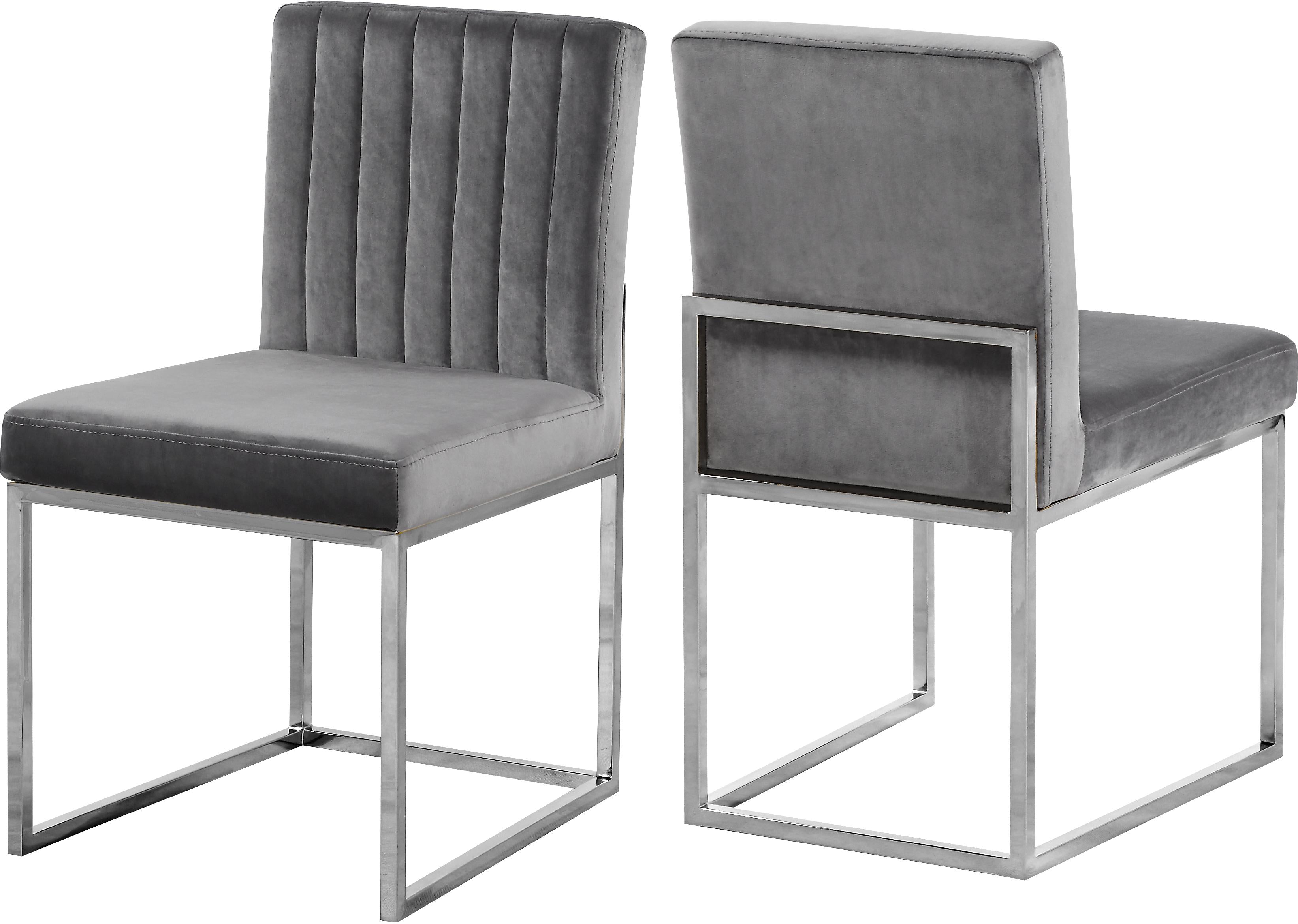 Giselle Grey Velvet Dining Chair - Luxury Home Furniture (MI)